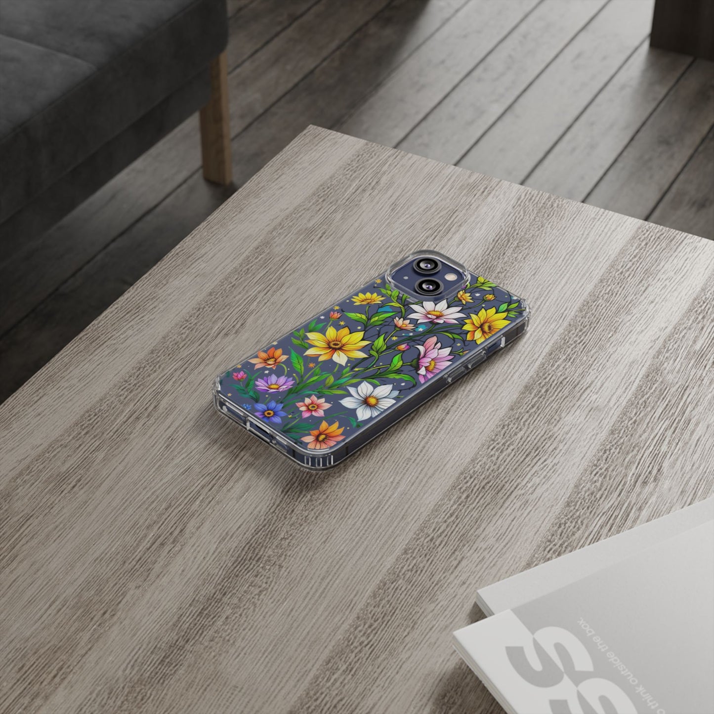 Cute flower phone case, clear phone case, iPhone phone case, Samsung phone case, phone case gift