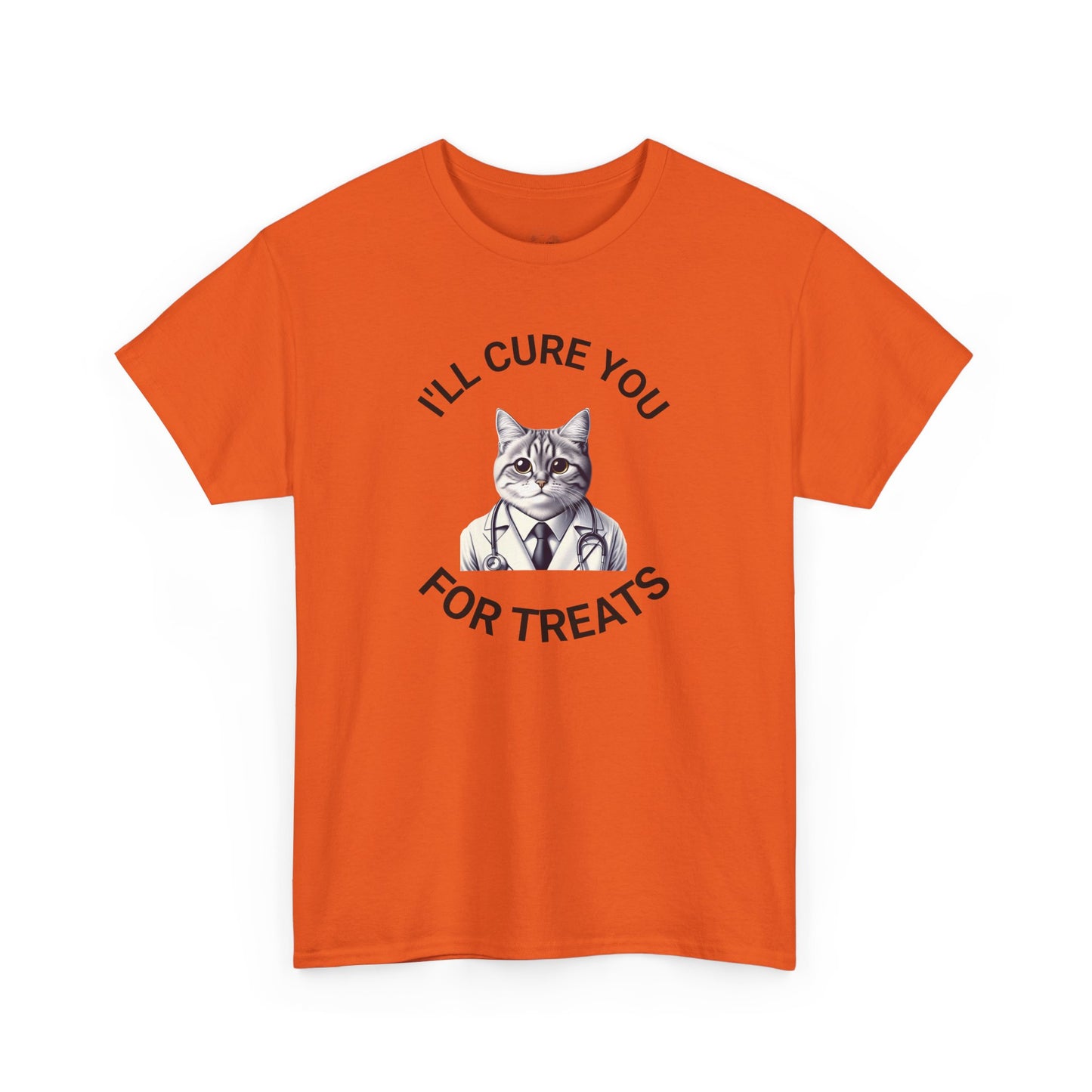 Cat Doctor Unisex Heavy Cotton Tee, Funny Cat Shirt for Pet Lovers, Gift for Vet Assistants, Casual Wear, Animal Lover's Tee