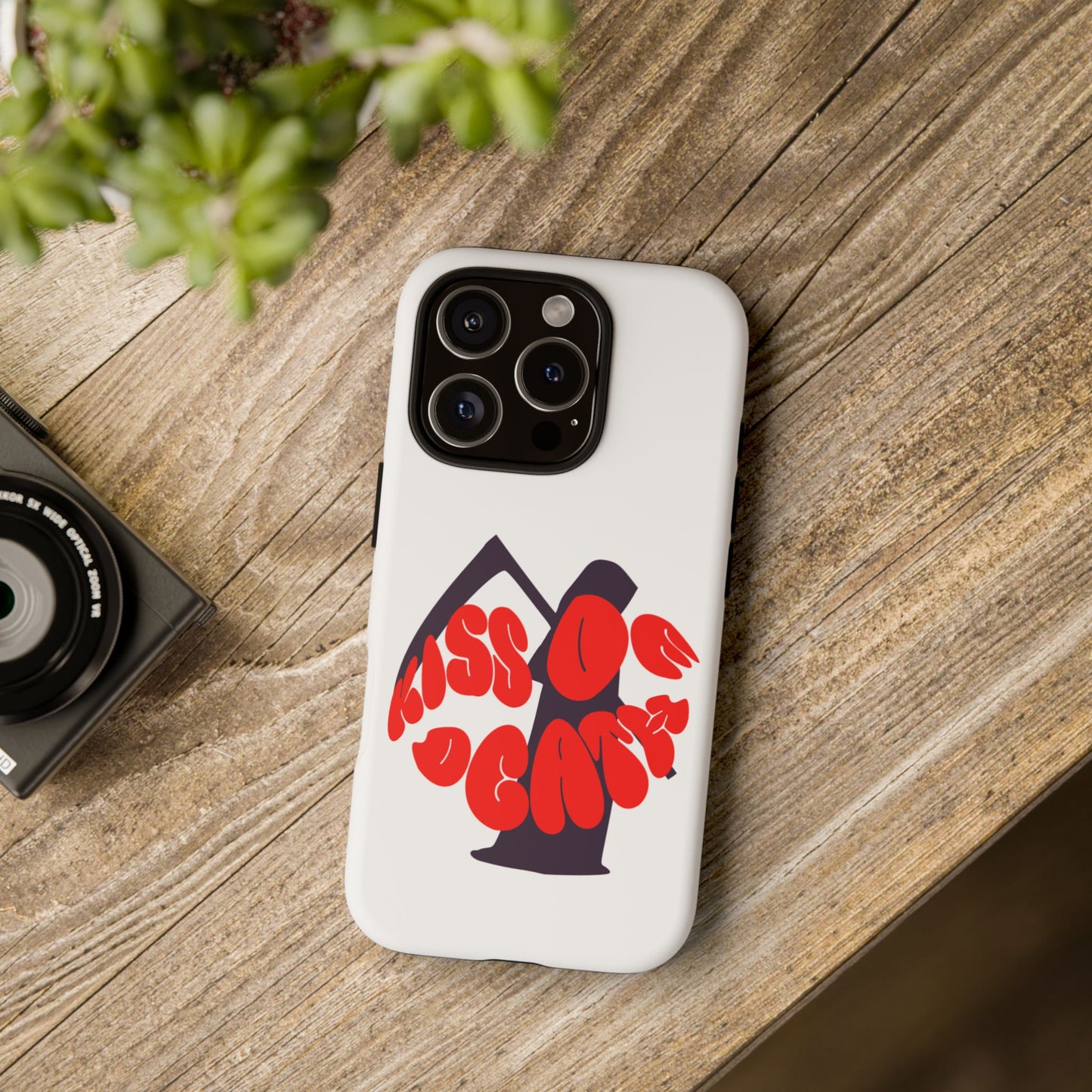 kiss Of Death iPhone Google Pixel Samsung Galaxy, cool design white phone case, iPhone phone Samsung galaxy Google pixel phone case