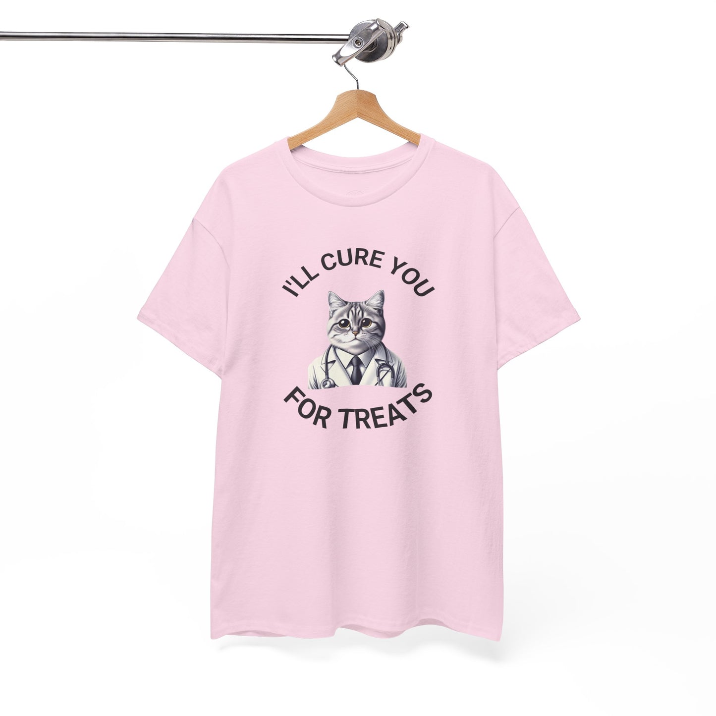 Cat Doctor Unisex Heavy Cotton Tee, Funny Cat Shirt for Pet Lovers, Gift for Vet Assistants, Casual Wear, Animal Lover's Tee