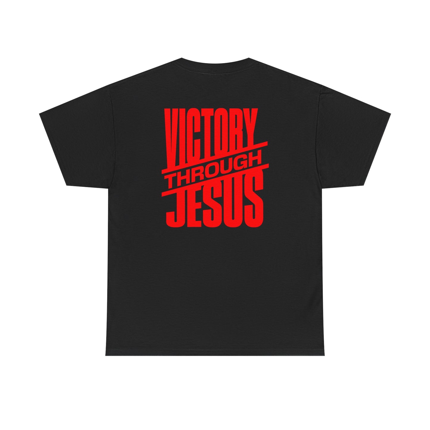 Victory Through Jesus Unisex Heavy Cotton Tee, Inspirational Christian Shirt, Faith-Based Apparel, Unisex T-Shirt, Religious Gift