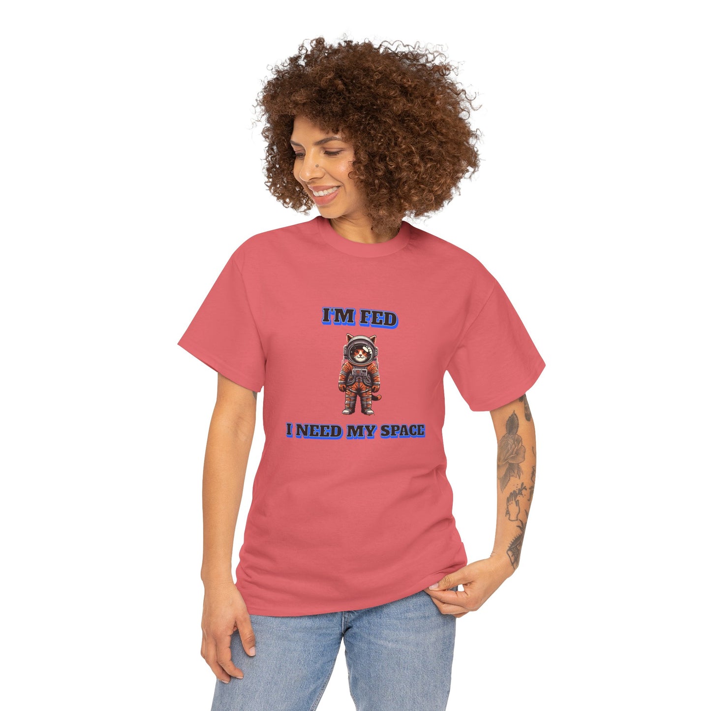 Funny cat lover shirt I'm Fed, I Need My Space - Funny Gift, Casual Wear, Animal Lover Shirt, Self-Care Humor, Everyday Comfort