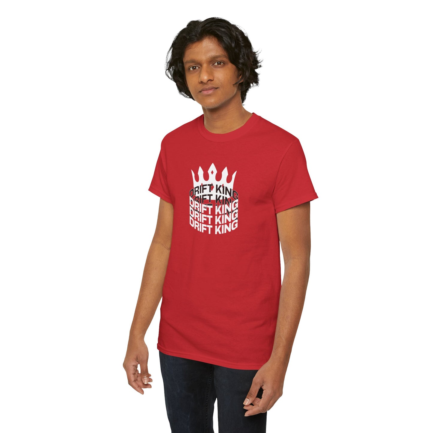 Drift King Unisex Heavy Cotton Tee - Stylish Streetwear, Perfect for Car Enthusiasts, Gift for Drivers, Casual Wear, Unique Tee