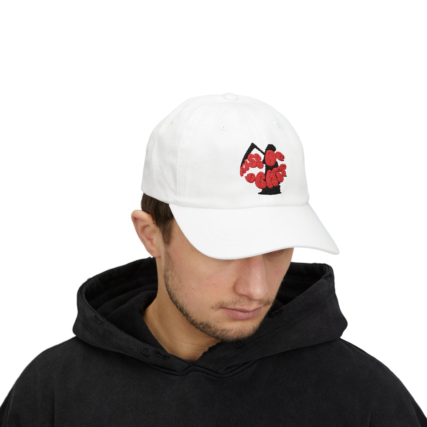 Kiss Of Death Hat Great Gift, White pink hat, cool design hat, adjustable hat