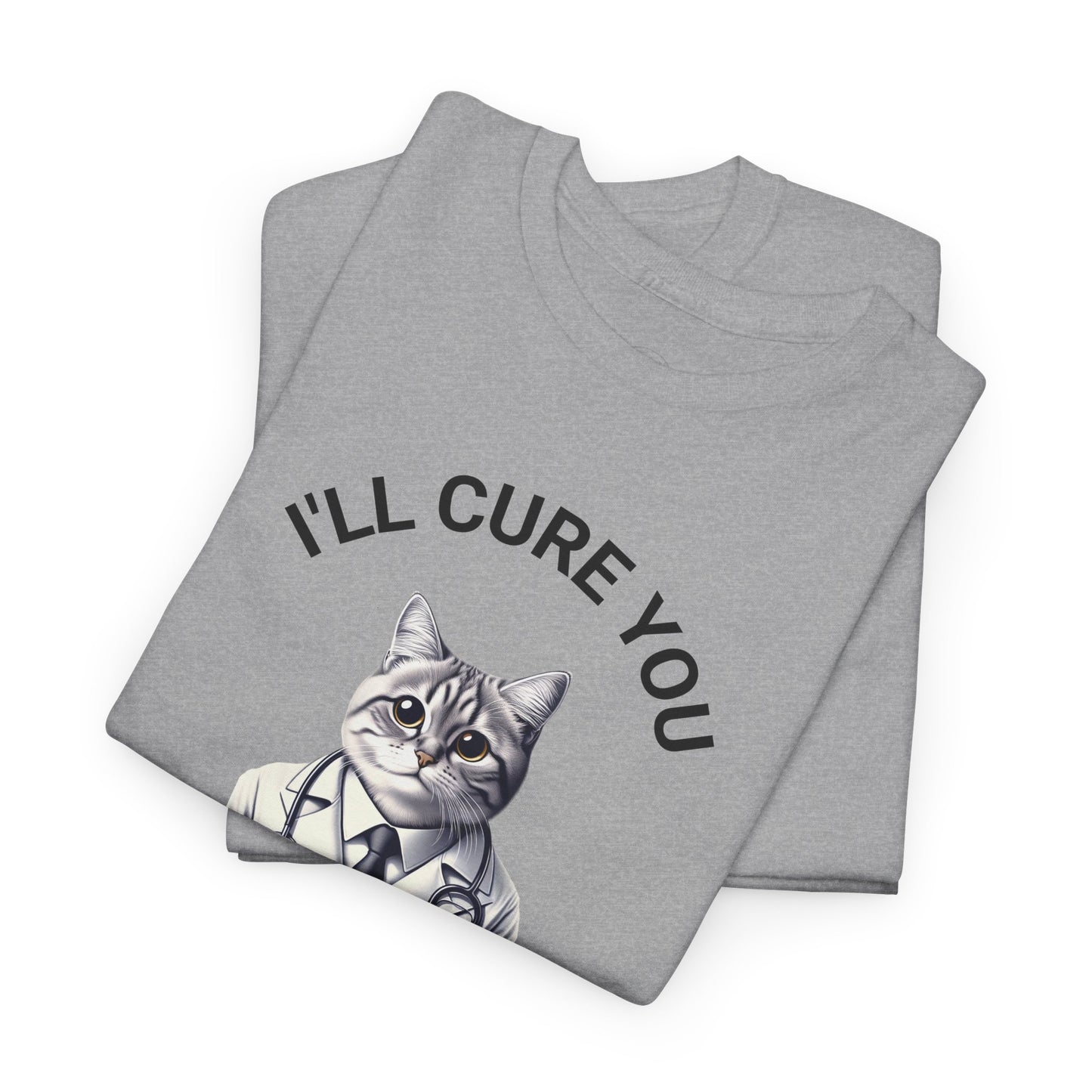 Cat Doctor Unisex Heavy Cotton Tee, Funny Cat Shirt for Pet Lovers, Gift for Vet Assistants, Casual Wear, Animal Lover's Tee