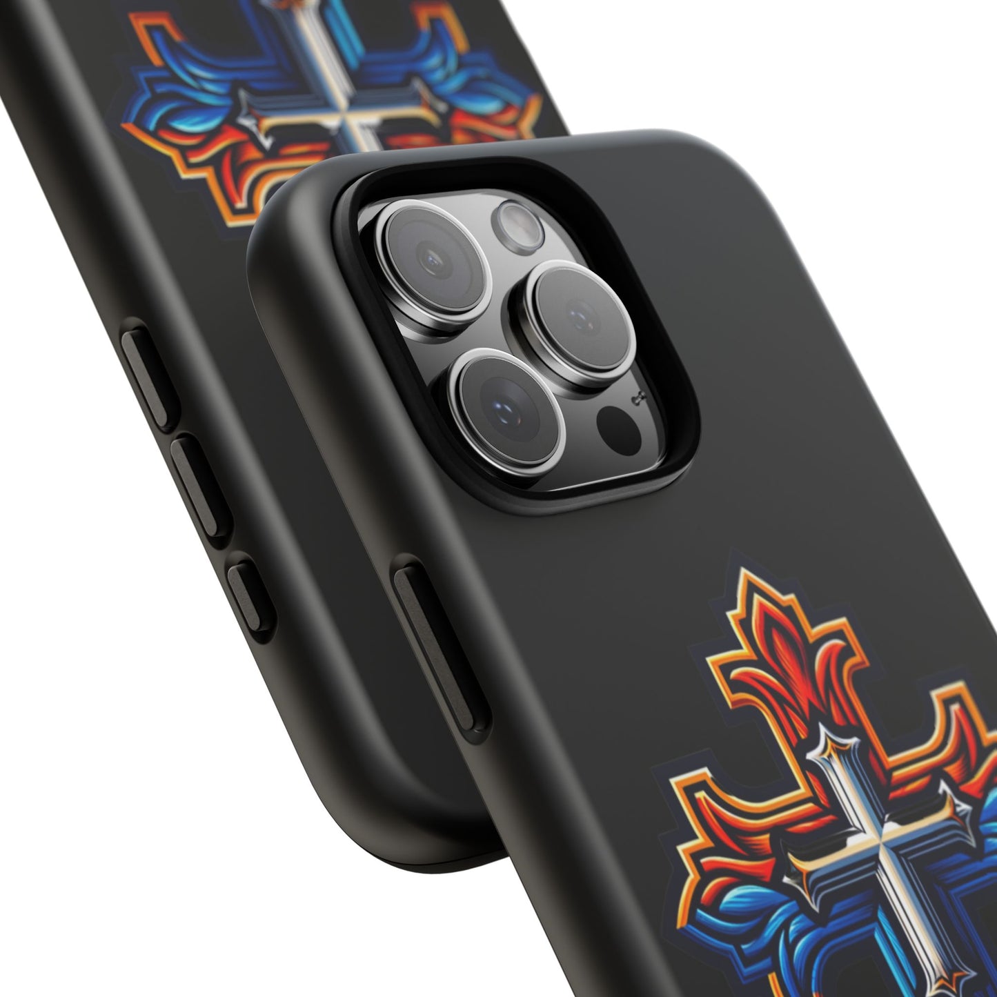 iPhone 16 iPhone 16 Pro iPhone 16 Pro Max iPhone 15 iPhone 15 Pro iPhone 15 Pro Max Armenian Cross phone case black, Christian phone case
