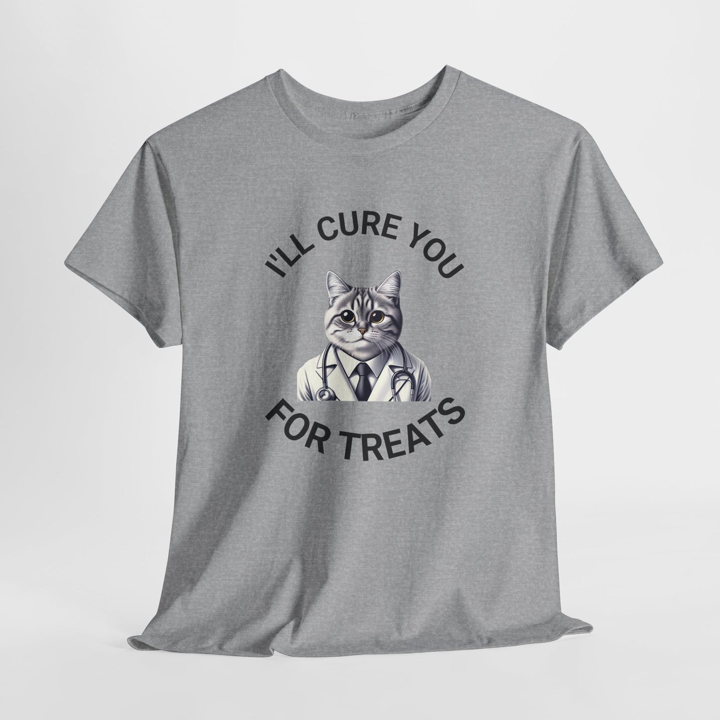 Cat Doctor Unisex Heavy Cotton Tee, Funny Cat Shirt for Pet Lovers, Gift for Vet Assistants, Casual Wear, Animal Lover's Tee