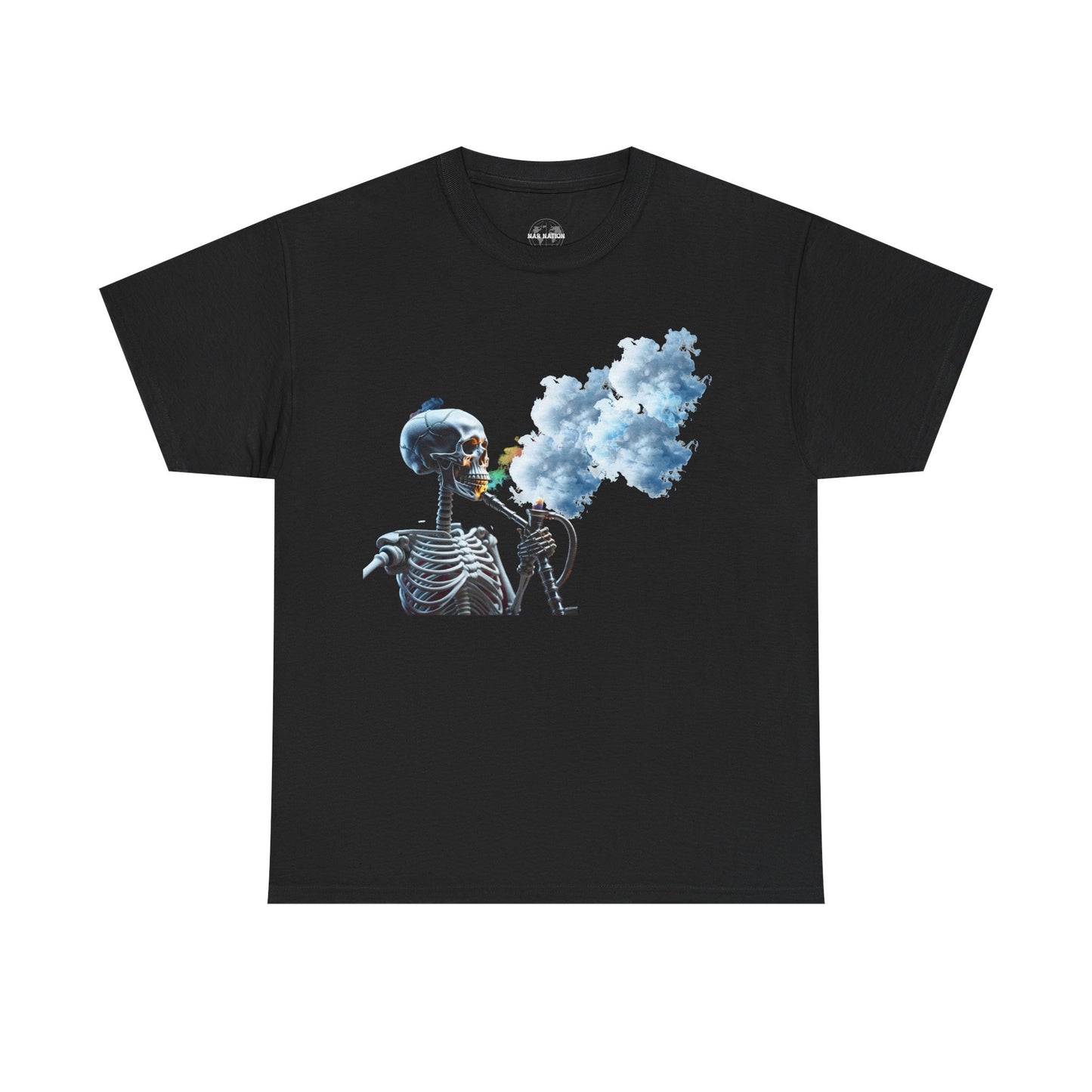 Skeleton smoking T-shirt, Chill Vibes Skeleton Tee Relaxed Graphic T-Shirt, Cool Summer Wear, Gift for Music Lovers, Casual Streetwear