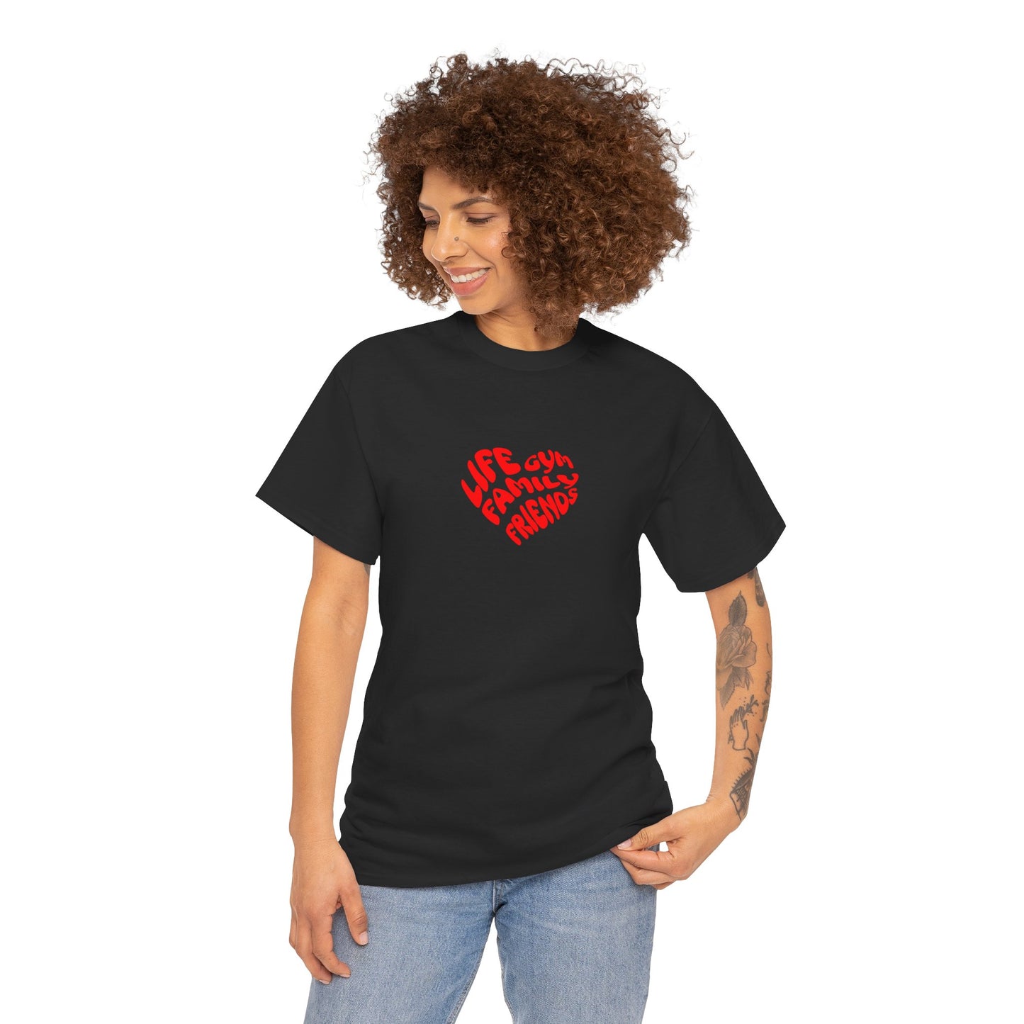 Life family friends gym shirt gym shirt fitness enthusiast shirt gym rat shirt