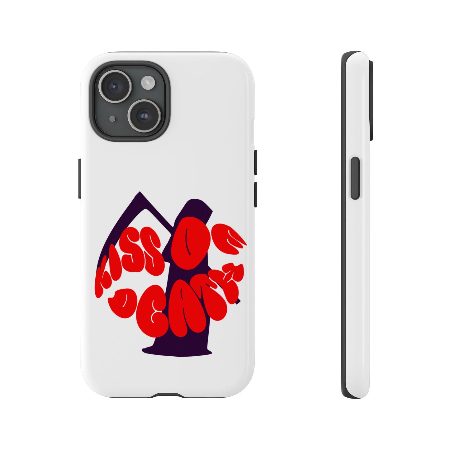 kiss Of Death iPhone Google Pixel Samsung Galaxy, cool design white phone case, iPhone phone Samsung galaxy Google pixel phone case