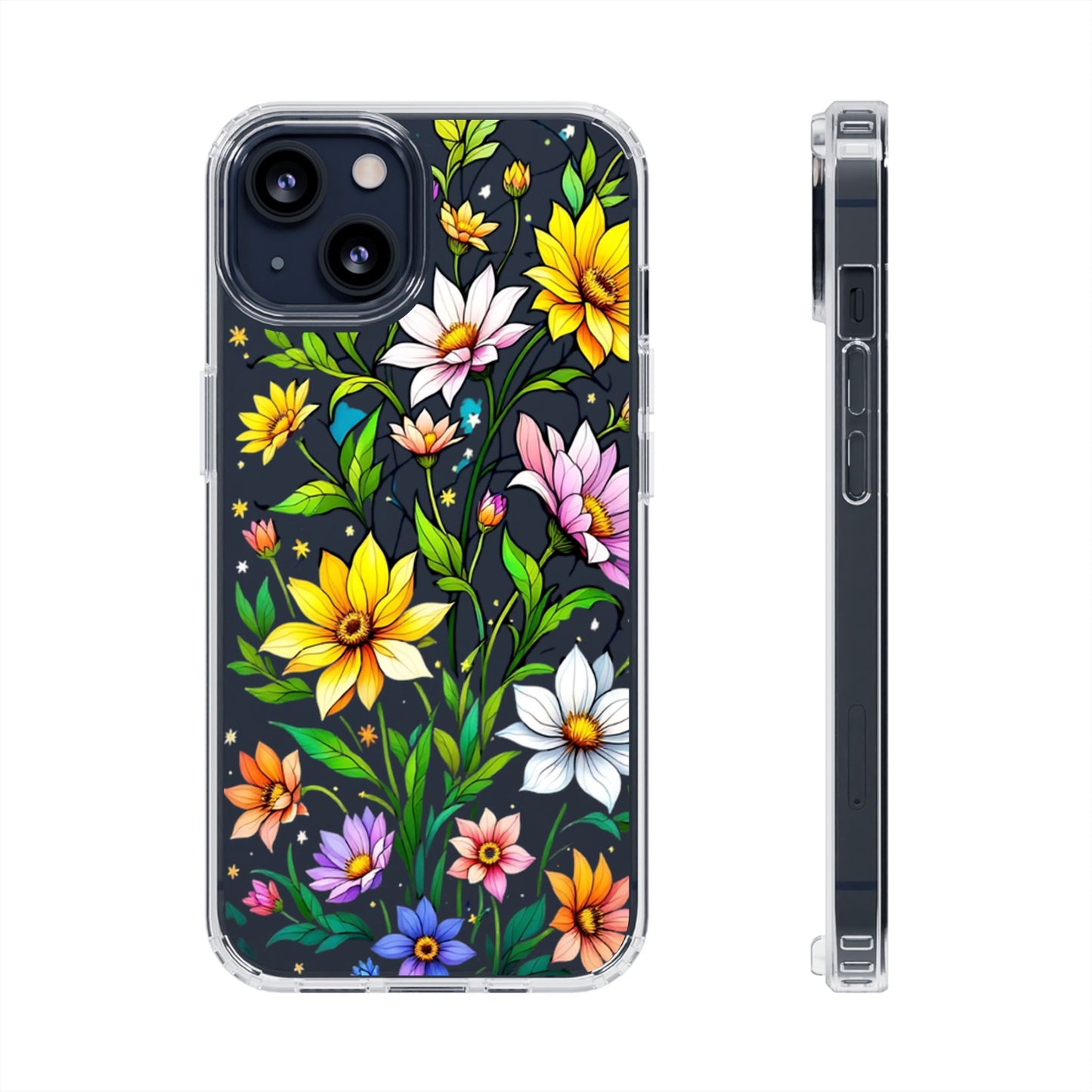Cute flower phone case, clear phone case, iPhone phone case, Samsung phone case, phone case gift