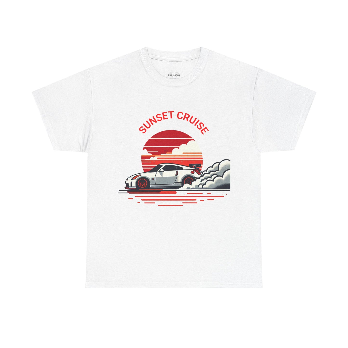Sunset Cruise Unisex Heavy Cotton Tee | Retro Car Shirt, Gift for Car Lovers, Summer Fashion, Road Trip T-Shirt, Vacation Tee