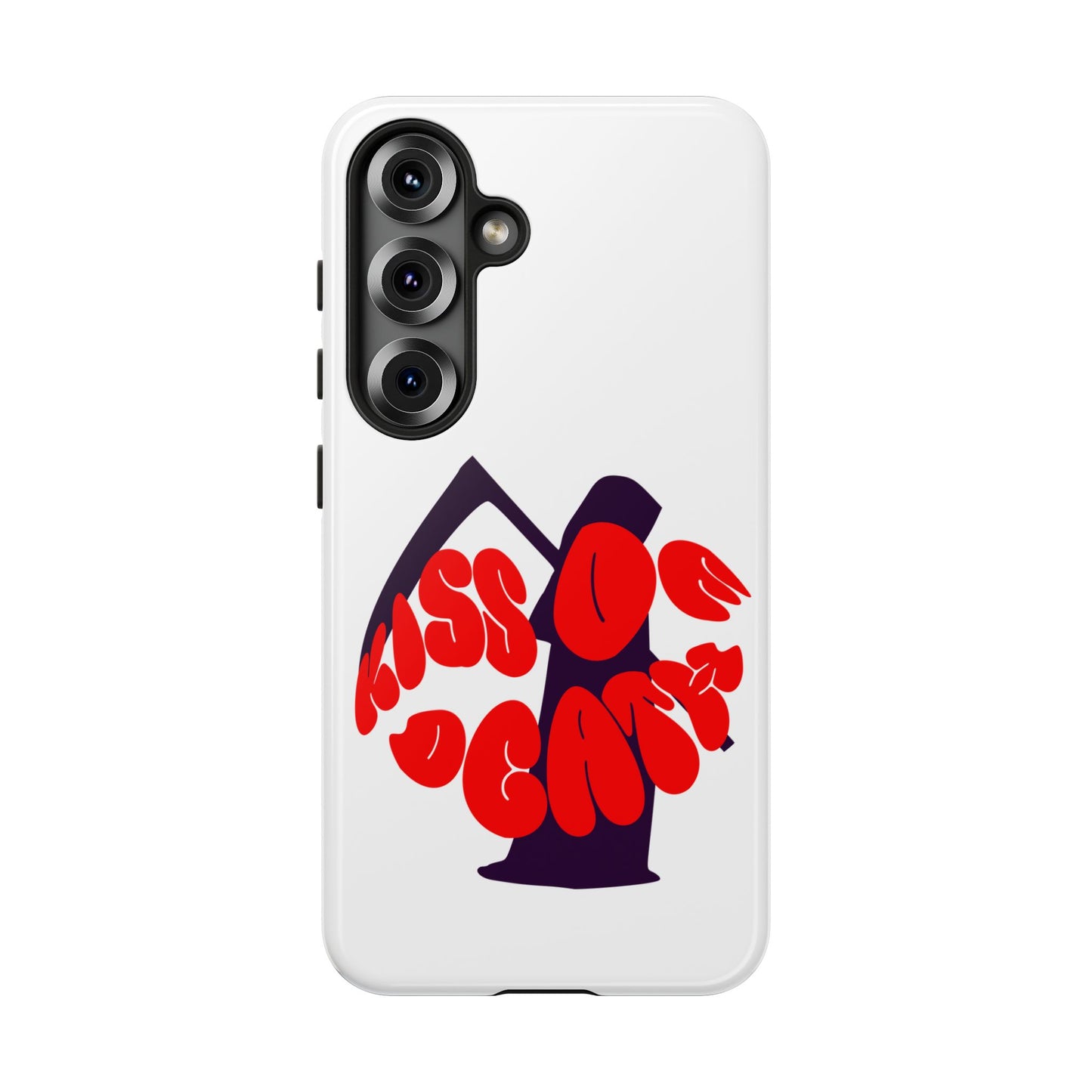kiss Of Death iPhone Google Pixel Samsung Galaxy, cool design white phone case, iPhone phone Samsung galaxy Google pixel phone case