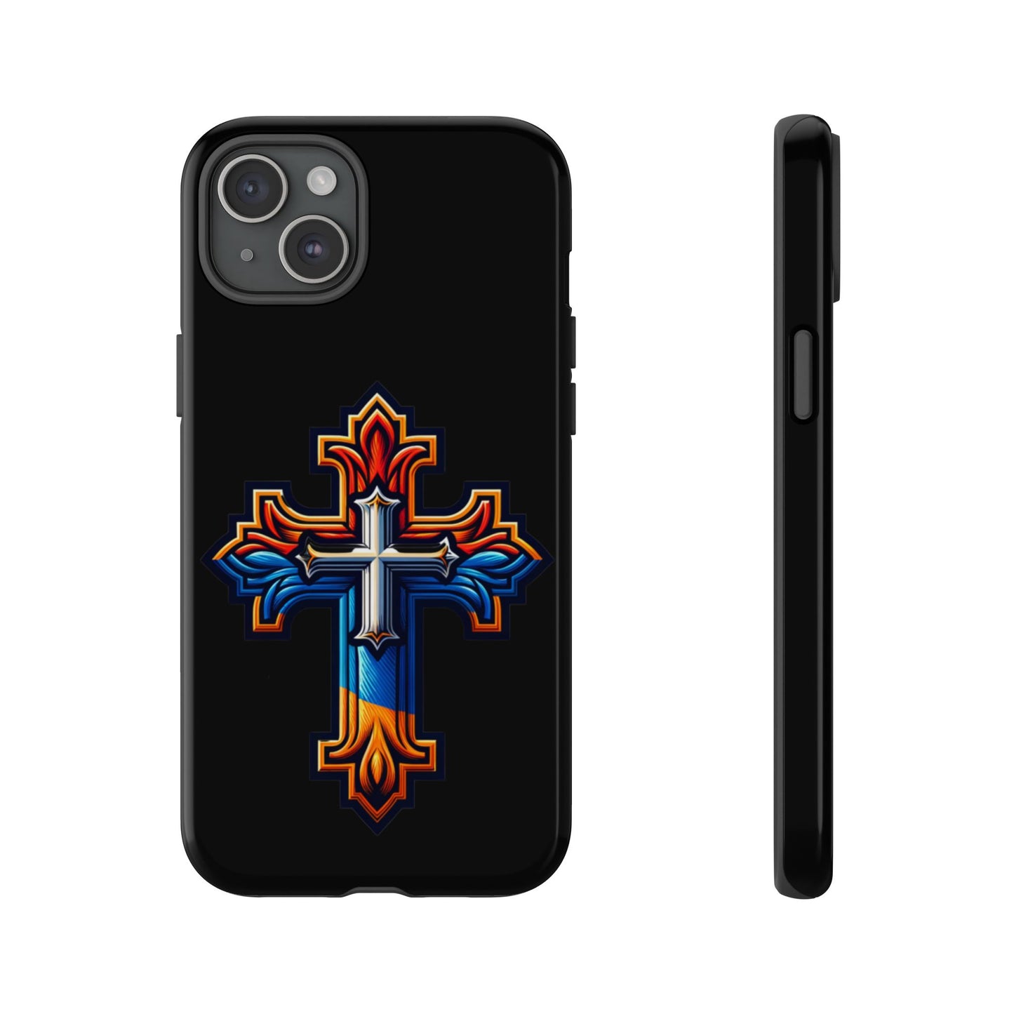 iPhone 16 iPhone 16 Pro iPhone 16 Pro Max iPhone 15 iPhone 15 Pro iPhone 15 Pro Max Armenian Cross phone case black, Christian phone case