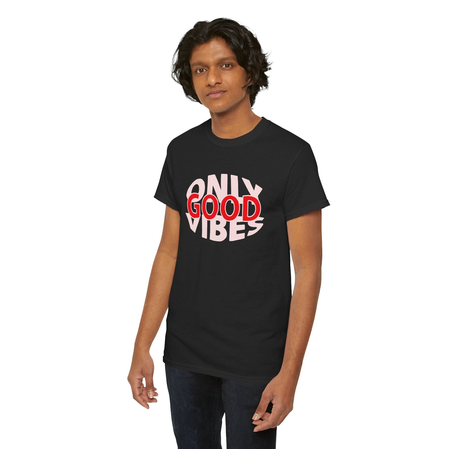Only Good Vibes Unisex Heavy Cotton Tee | Casual Wear, Gift for Friends, Summer Outfit, Music Festival T-Shirt, Everyday Comfort