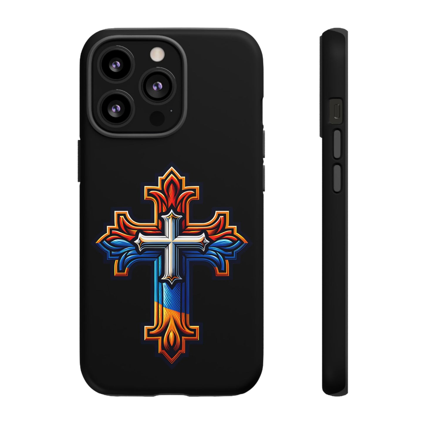 iPhone 16 iPhone 16 Pro iPhone 16 Pro Max iPhone 15 iPhone 15 Pro iPhone 15 Pro Max Armenian Cross phone case black, Christian phone case