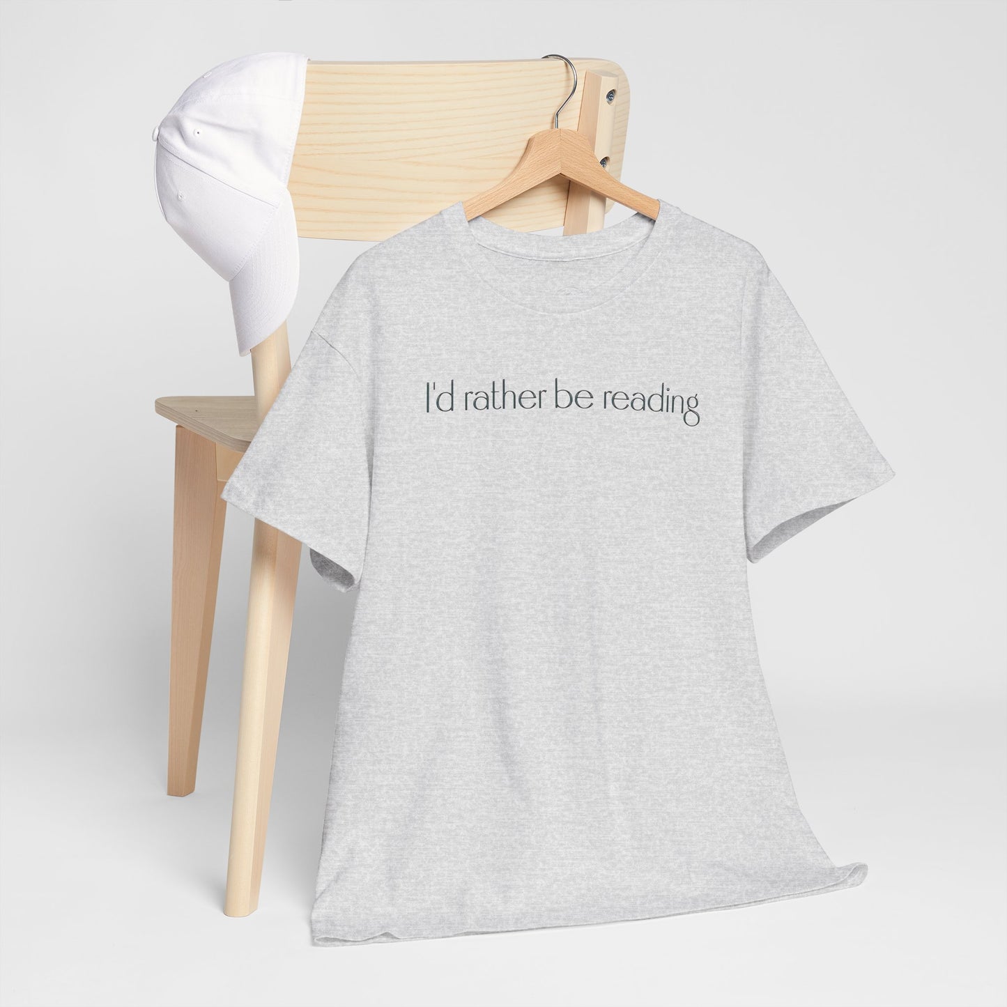 I'd Rather Be Reading Unisex Heavy Cotton Tee - Perfect for Book Lovers, Cozy Vibes, Gift for Readers, Literary Enthusiasts, Casual Wear