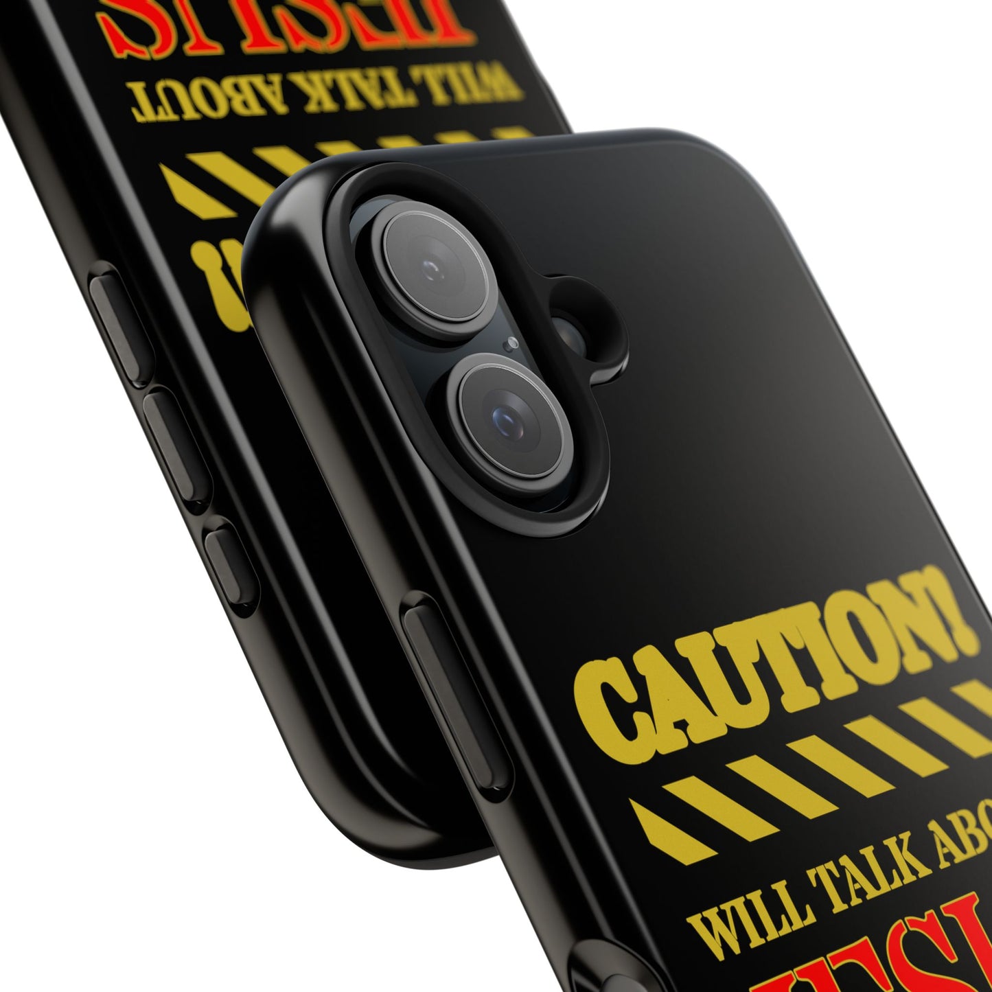 Caution Will Talk About Jesus for Hours iPhone compatible black Phone Case | Christian Phone Case