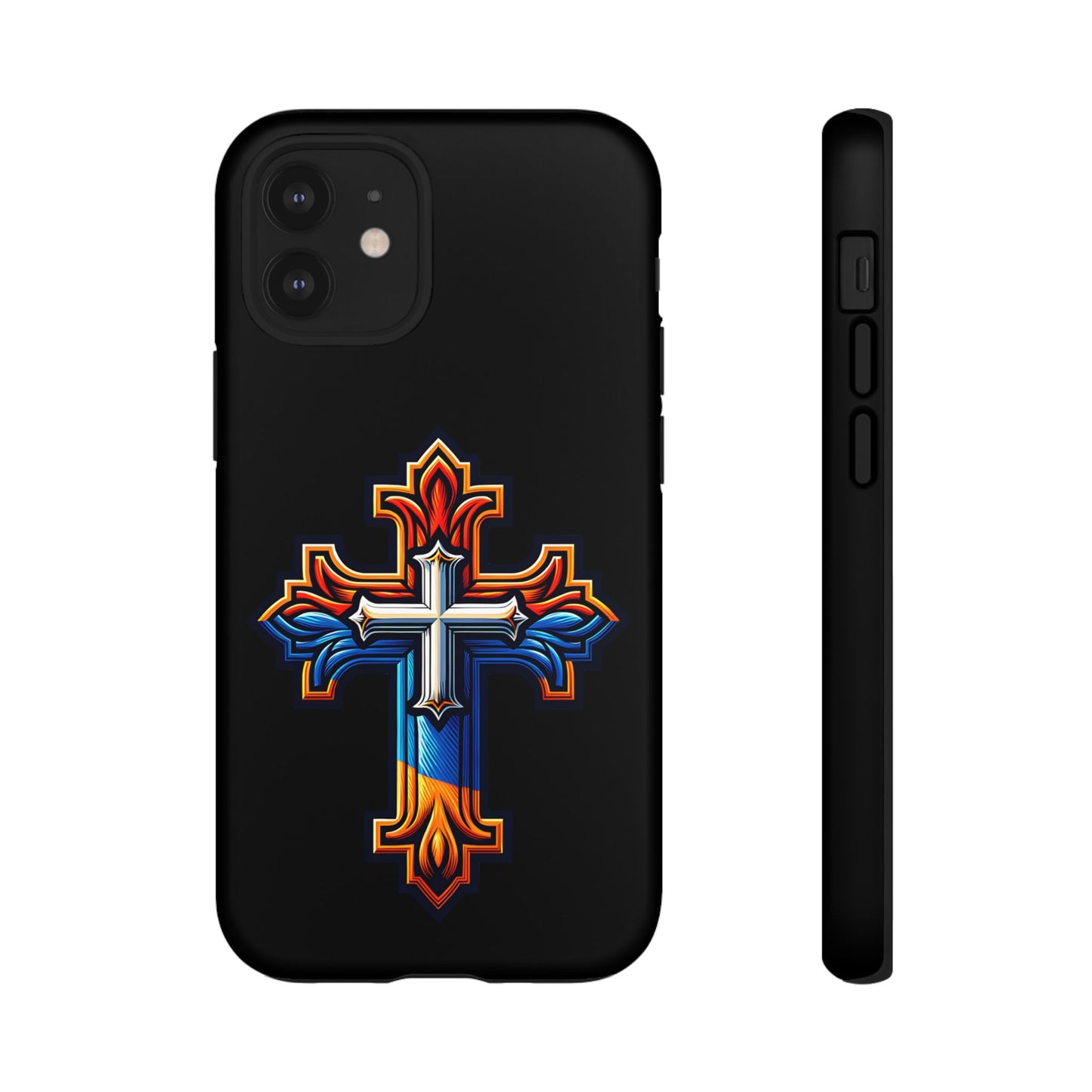 iPhone 16 iPhone 16 Pro iPhone 16 Pro Max iPhone 15 iPhone 15 Pro iPhone 15 Pro Max Armenian Cross phone case black, Christian phone case
