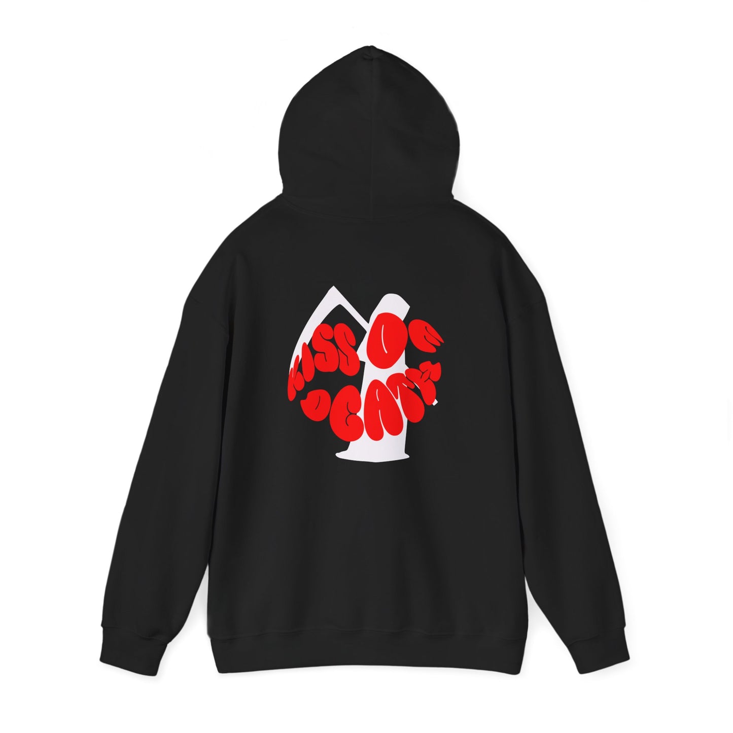 Kiss Of Death Hoodie, Black or Navy blue hoodie, Comfy hoodie, Kangaroo pouch pocket, cool design hoodie, Gift for him, Gift for her