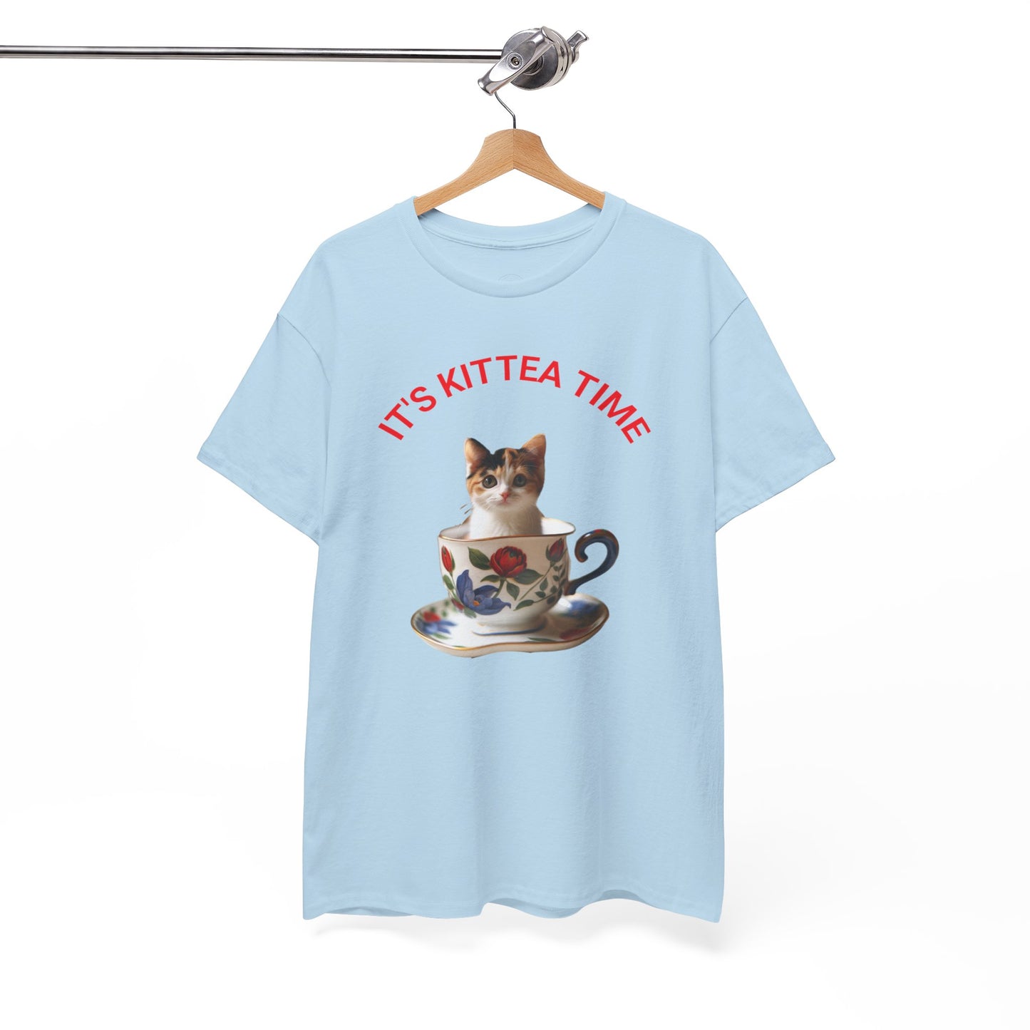 Funny Cat Lover Tee, It's Kittea Time Shirt, Unisex Cotton T-Shirt, Gift for Pet Owners, Animal Lover Apparel, Casual Wear