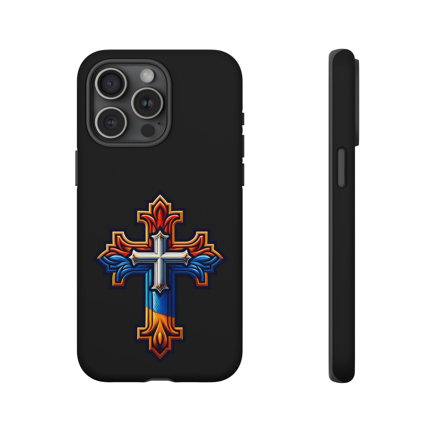 Armenian Cross phone case black, tough guard phone case