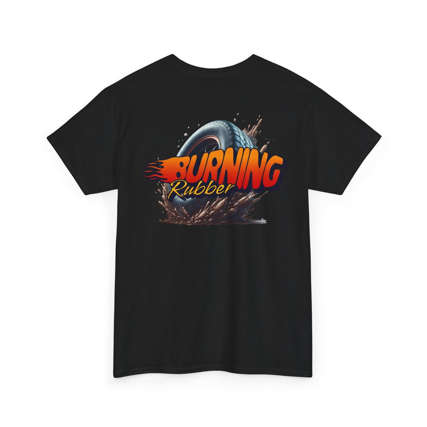 Burning Rubber Unisex Heavy Cotton Tee, Car Enthusiast Gift, Racing Shirt, Casual Everyday Wear, Streetwear, Automotive Apparel