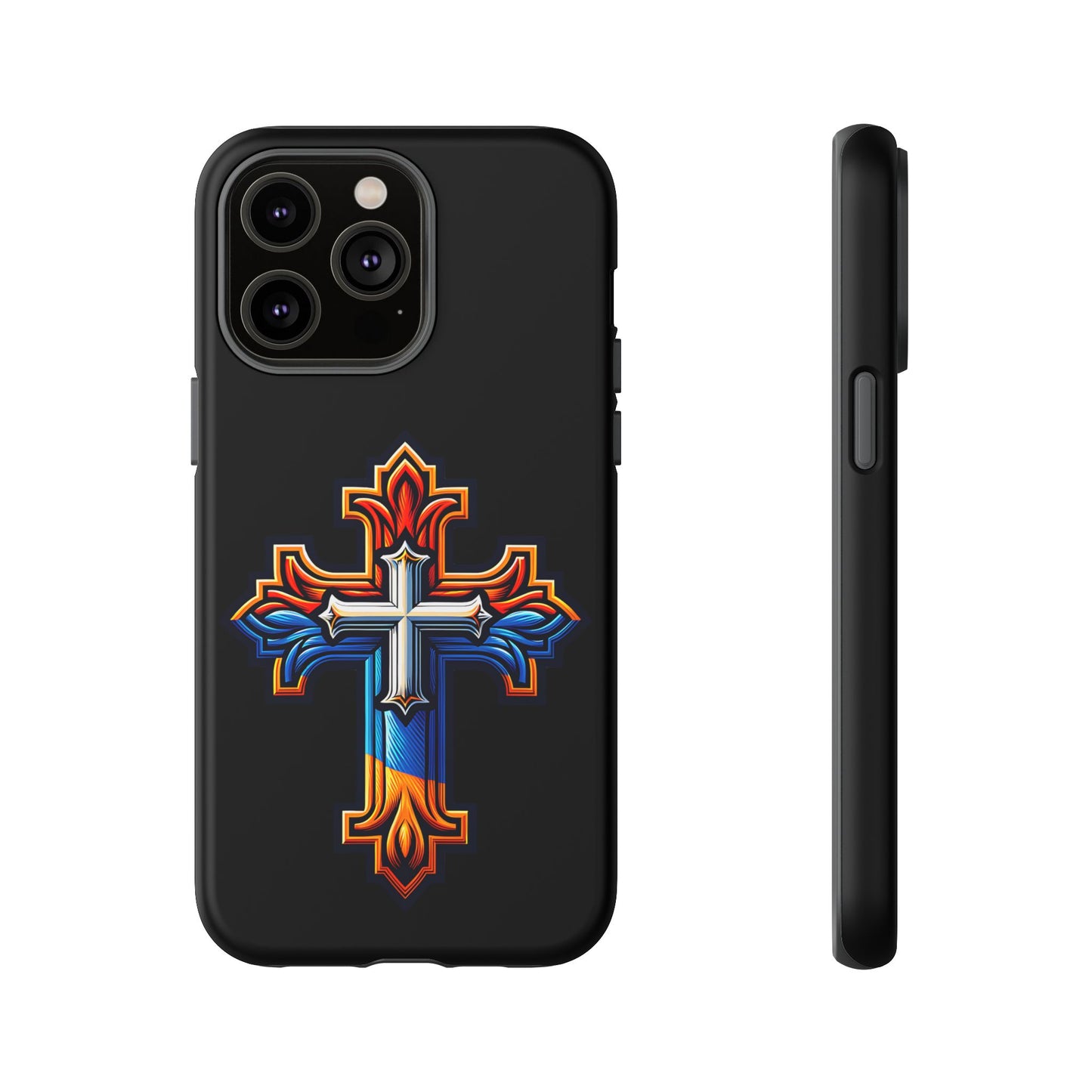 iPhone 16 iPhone 16 Pro iPhone 16 Pro Max iPhone 15 iPhone 15 Pro iPhone 15 Pro Max Armenian Cross phone case black, Christian phone case