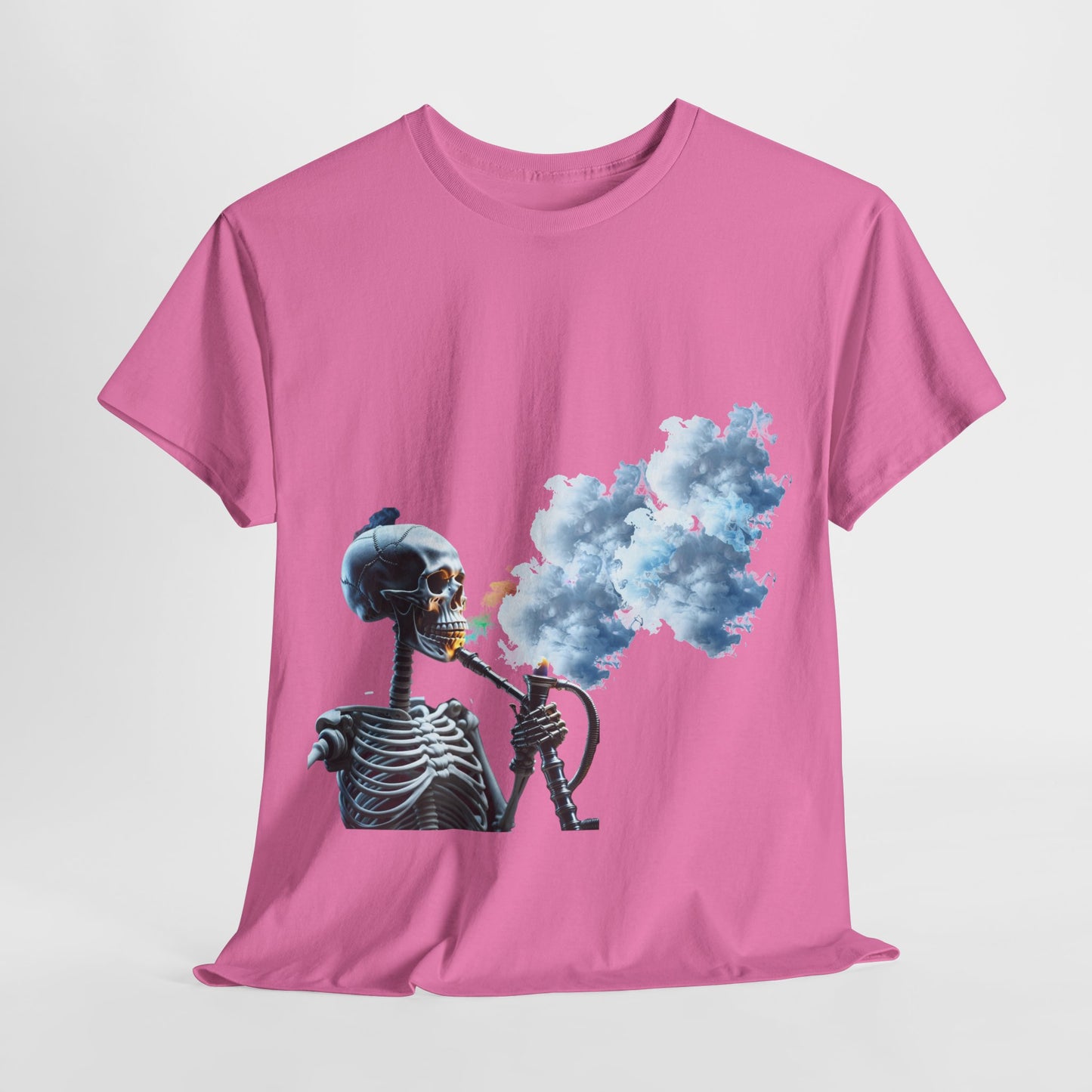 Skeleton smoking T-shirt, Chill Vibes Skeleton Tee Relaxed Graphic T-Shirt, Cool Summer Wear, Gift for Music Lovers, Casual Streetwear