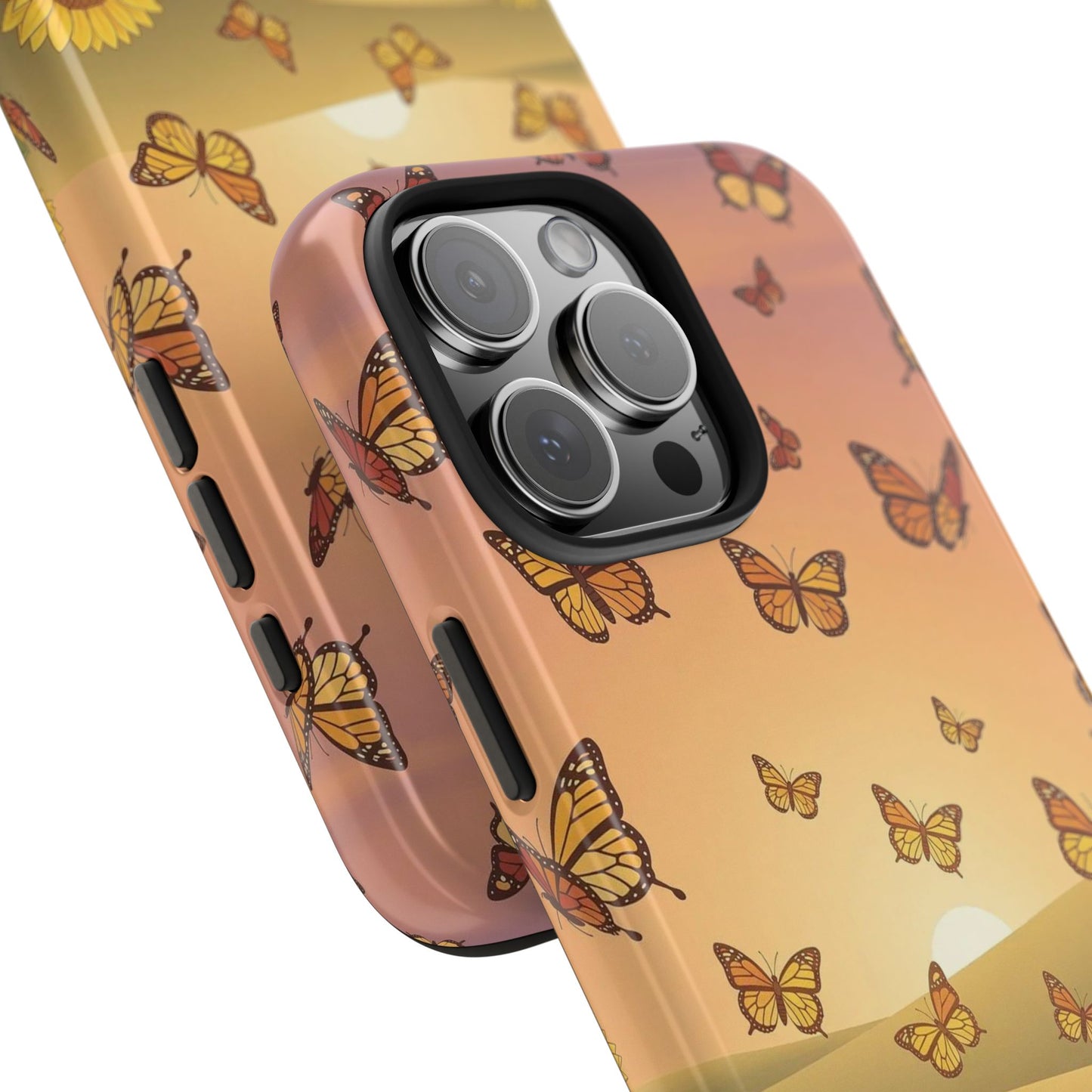 Sunflower Field Butterflies iphone compatible Phone Case | Tough Phone Case