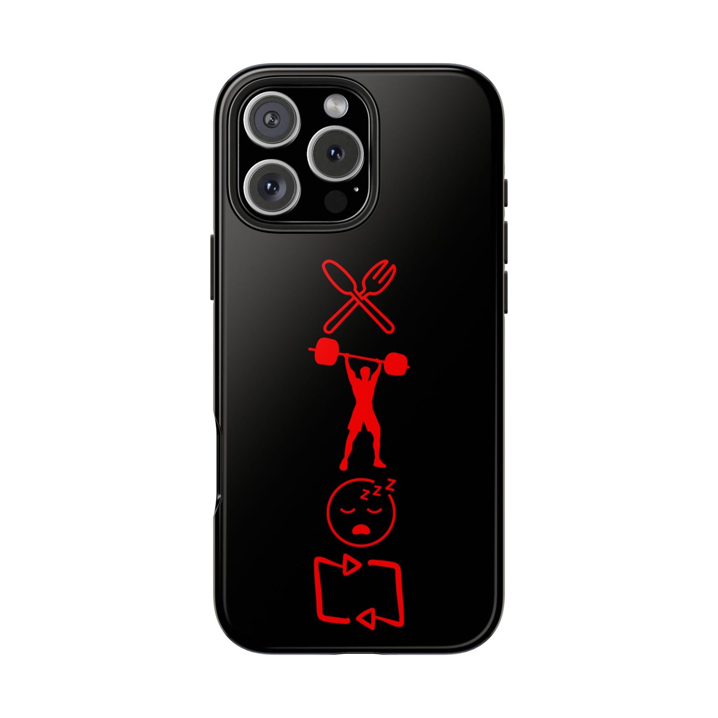 Eat Lift Sleep Repeat Black iPhone compatible phone case Fitness Phone Case | Weightlifting phone case Bodybuilding phone case
