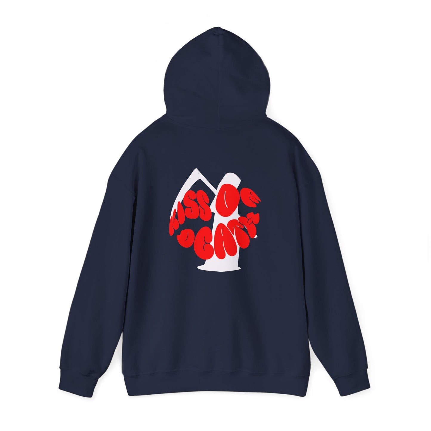 Kiss Of Death Hoodie, Black or Navy blue hoodie, Comfy hoodie, Kangaroo pouch pocket, cool design hoodie, Gift for him, Gift for her