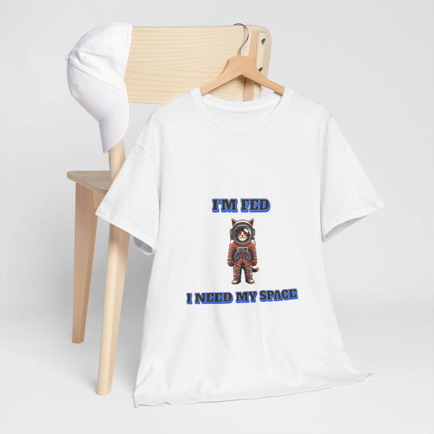 Funny cat lover shirt I'm Fed I Need My Space - Funny Gift, Casual Wear, Animal Lover Shirt, Self-Care Humor, Everyday Comfort