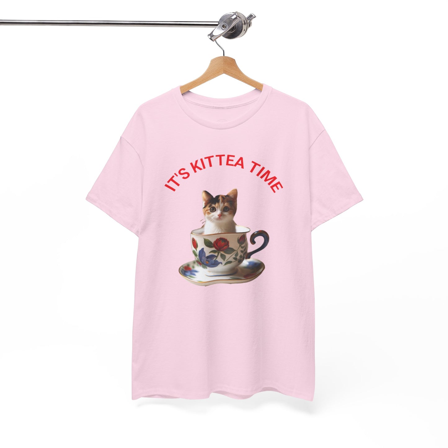 Funny Cat Lover Tee, It's Kittea Time Shirt, Unisex Cotton T-Shirt, Gift for Pet Owners, Animal Lover Apparel, Casual Wear