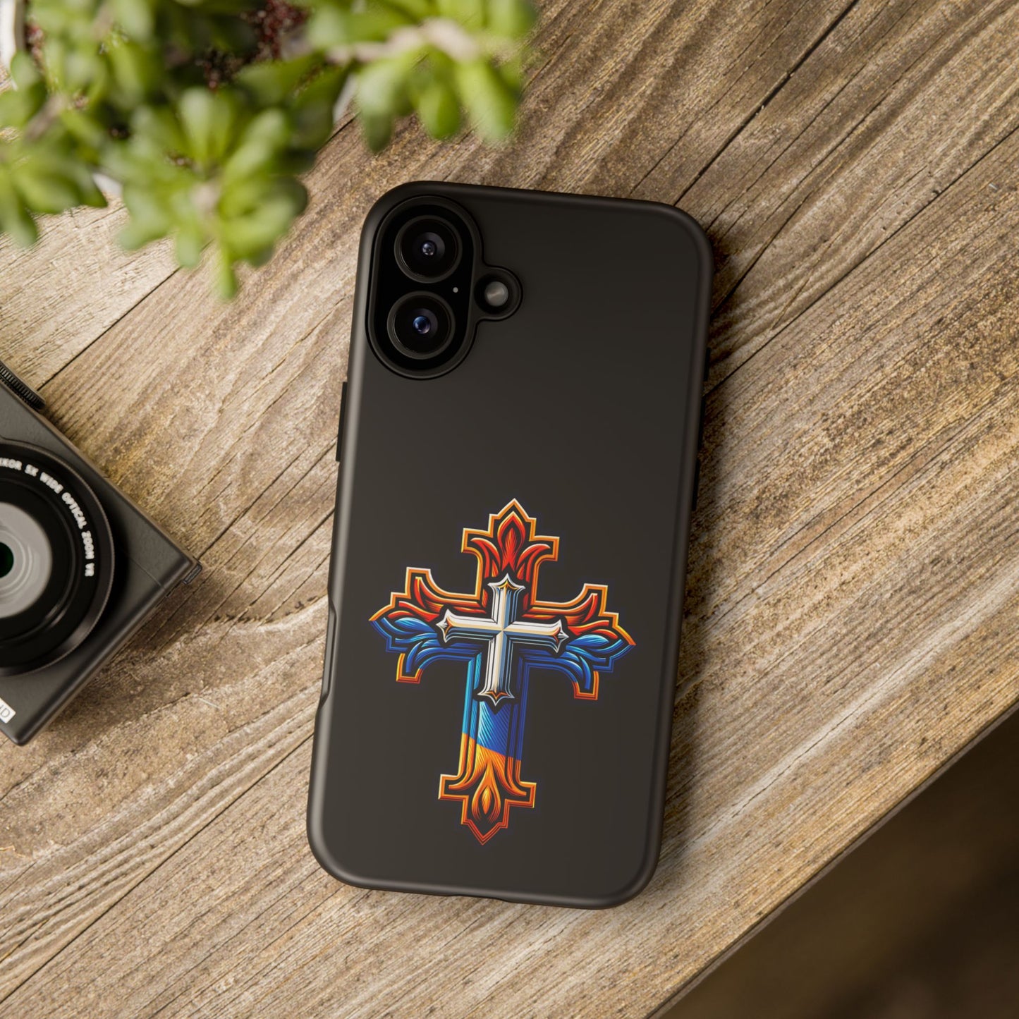 Armenian Cross phone case black, tough guard phone case