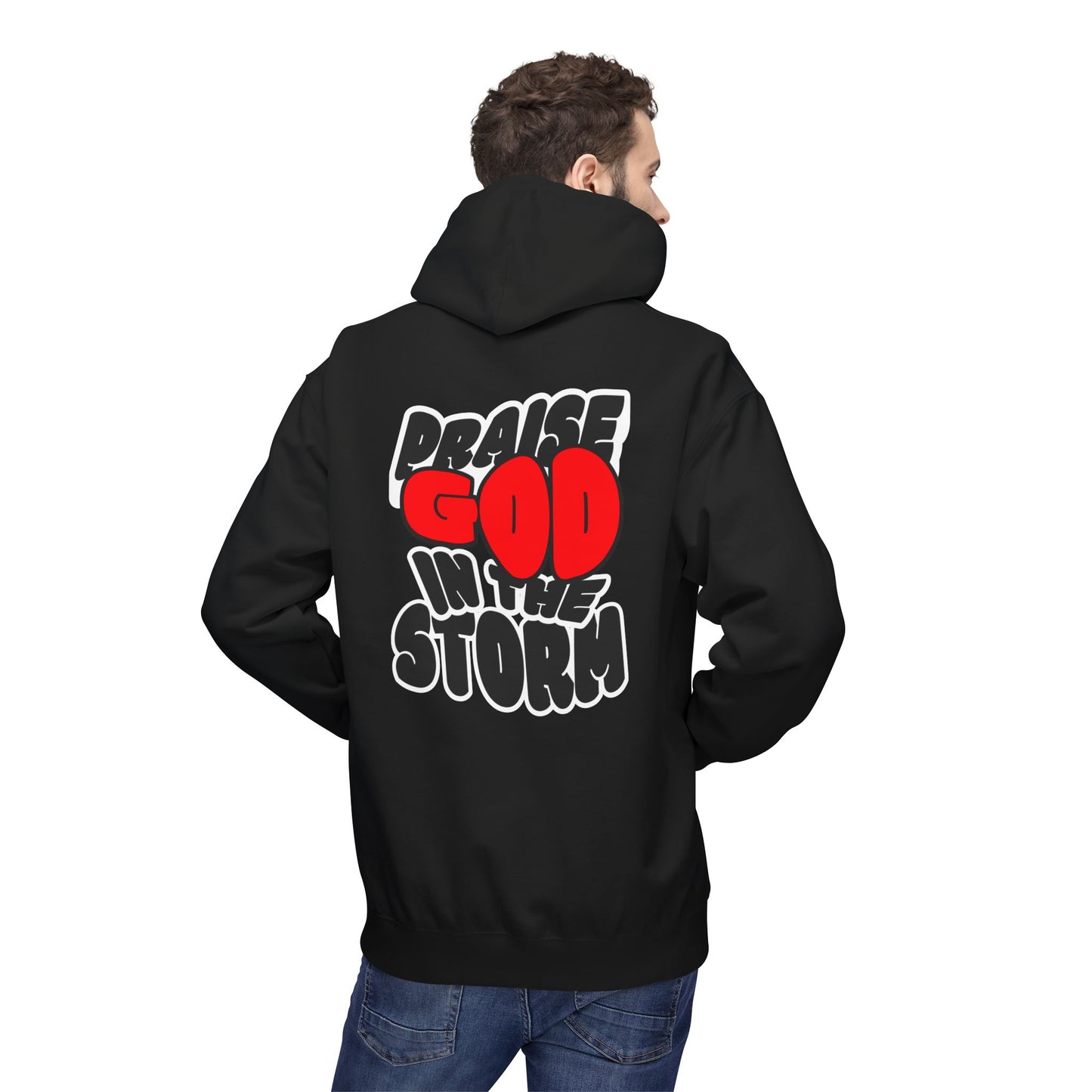 Praise God in the Storm Hoodie | Faith Typography, Red Heart