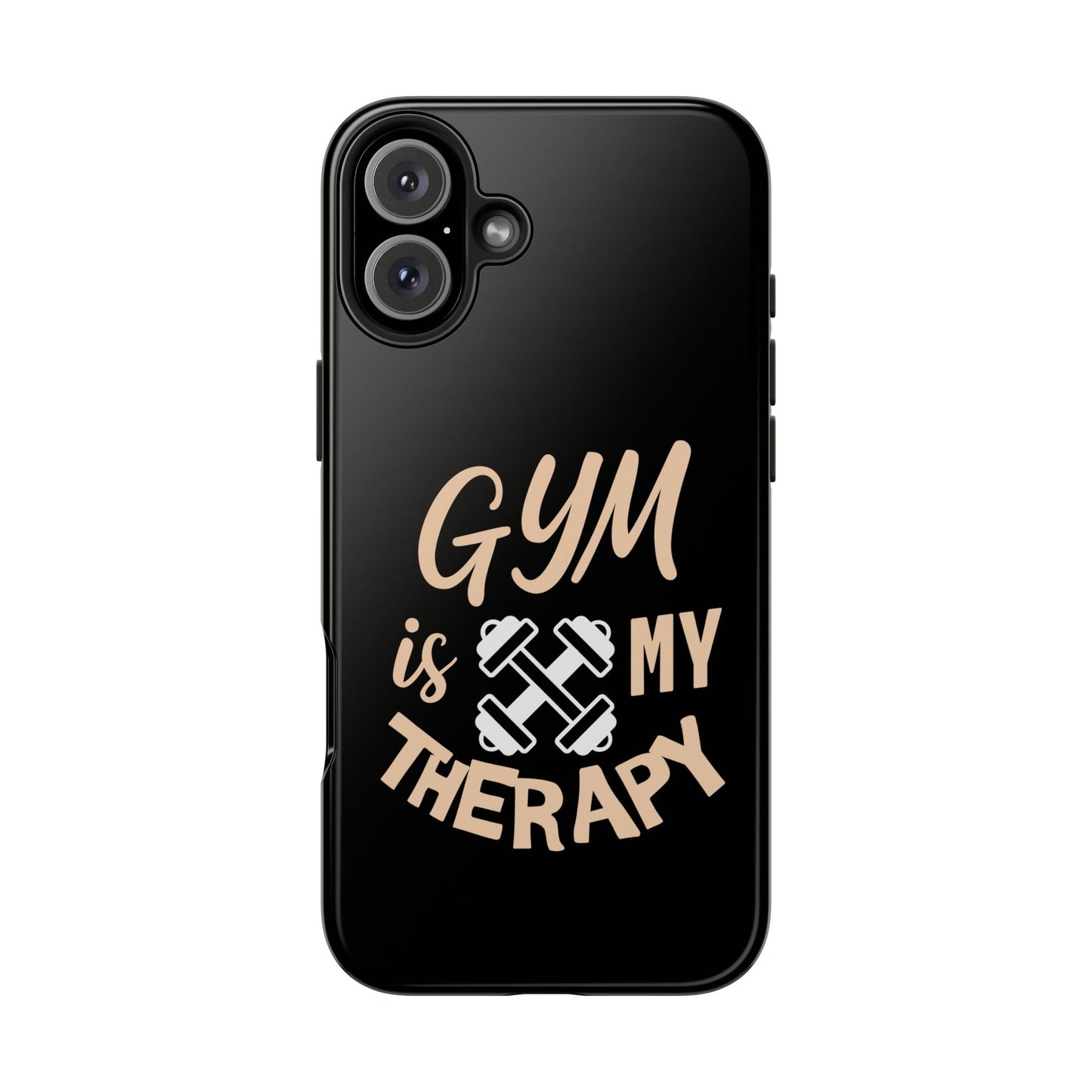 Gym Is My Therapy iPhone Phone Case | Fitness Dumbbell Workout Motivational iphone compatibie