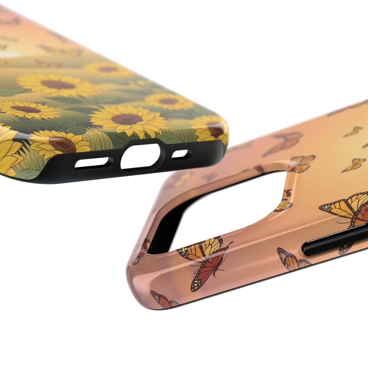 Sunflower Field Butterflies iphone compatible Phone Case | Tough Phone Case