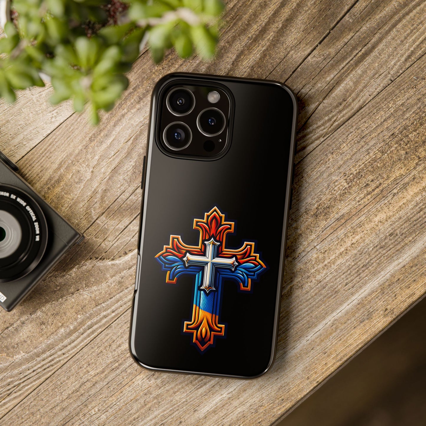 Armenian Cross phone case black, tough guard phone case