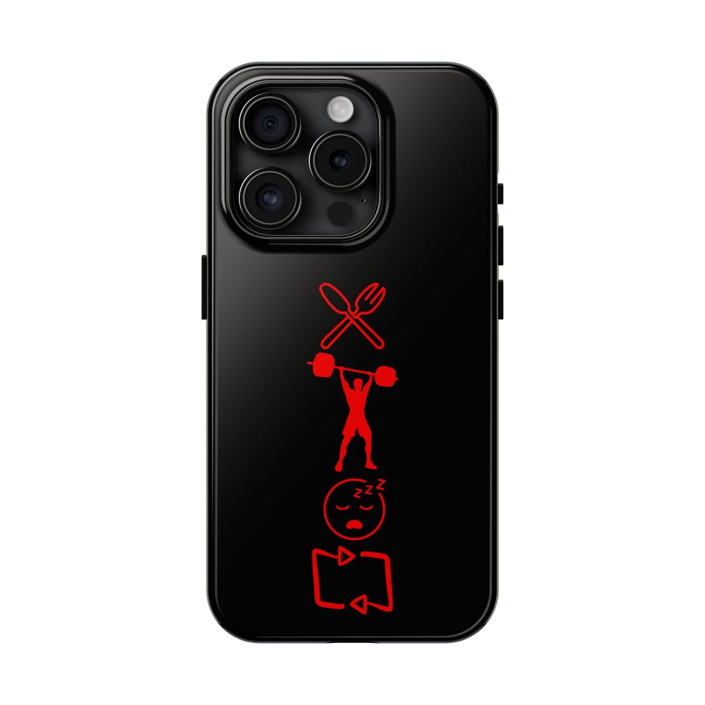Eat Lift Sleep Repeat Black iPhone compatible phone case Fitness Phone Case | Weightlifting phone case Bodybuilding phone case