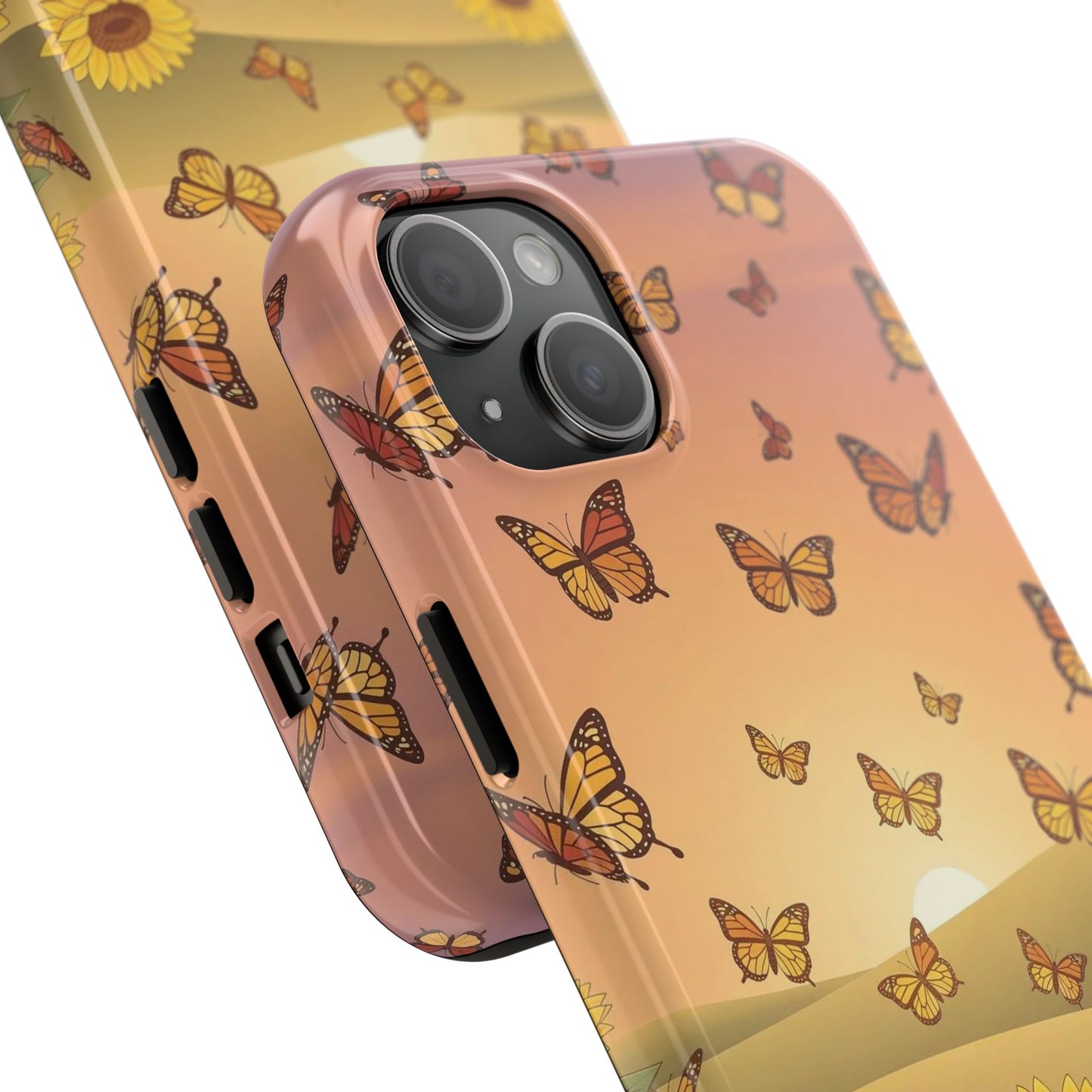 Sunflower Field Butterflies iphone compatible Phone Case | Tough Phone Case