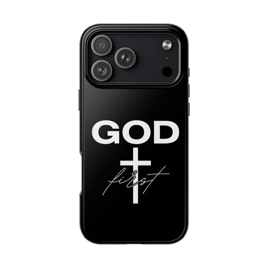 God First iPhone compatible phone case | Christian cross phone case faith accessory