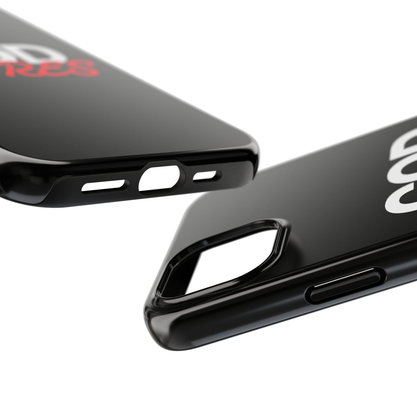 God Cares iPhone 14, 15, 16 and 17 Compatible Black Phone Case | Christian Scripture Typography, Black Red Text