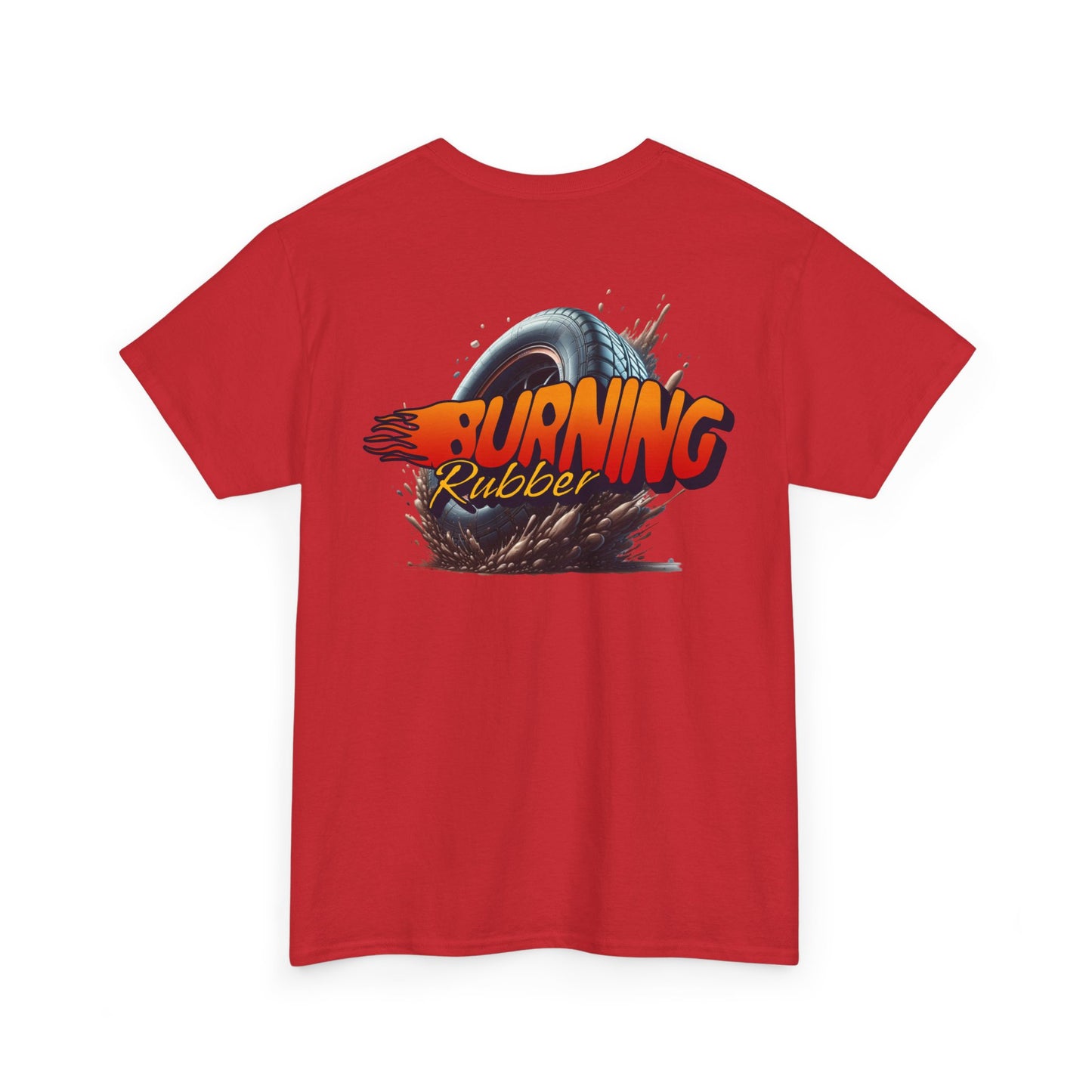 Burning Rubber Unisex Heavy Cotton Tee, Car Enthusiast Gift, Racing Shirt, Casual Everyday Wear, Streetwear, Automotive Apparel