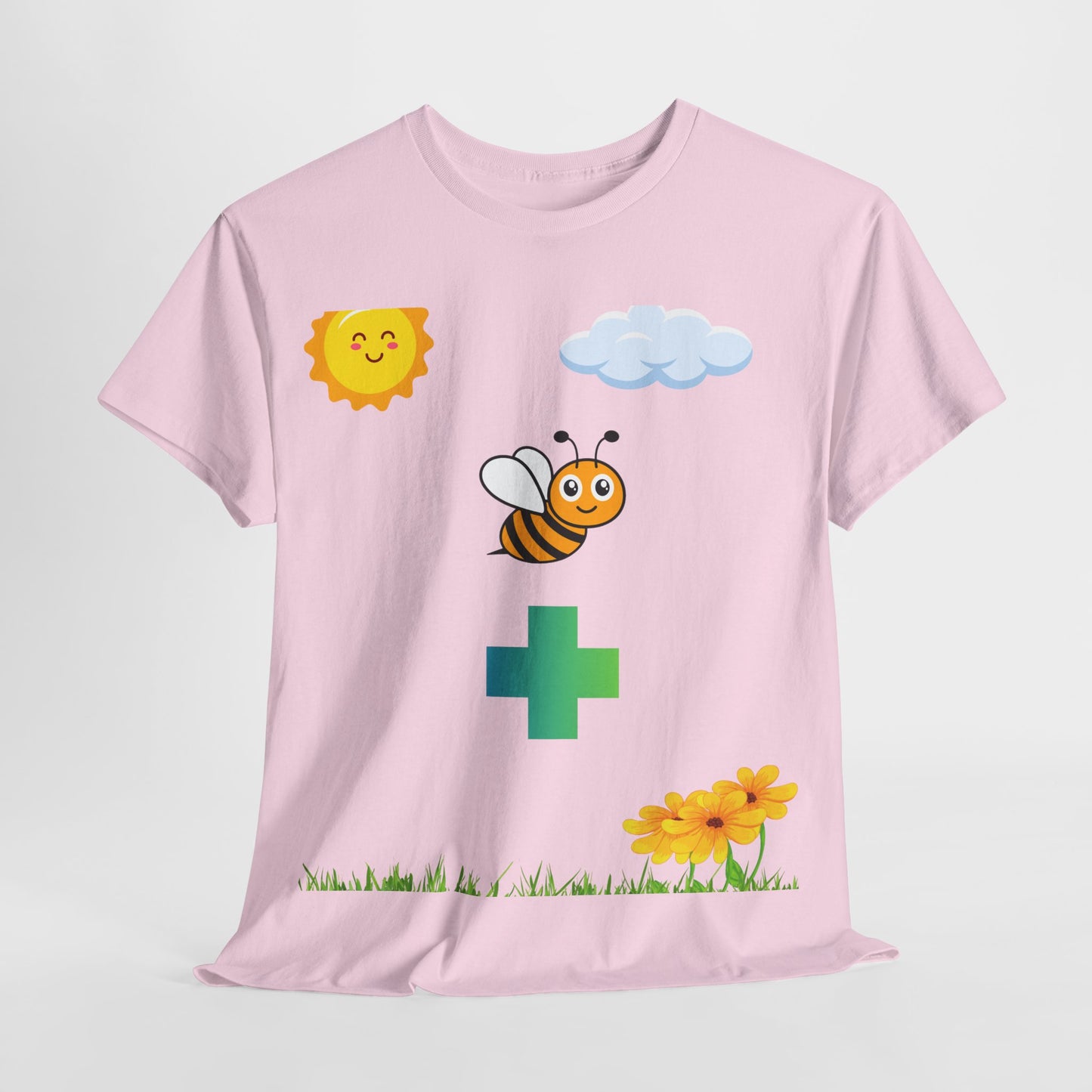 Cute be positive t-shirt. bee plus t-shirt