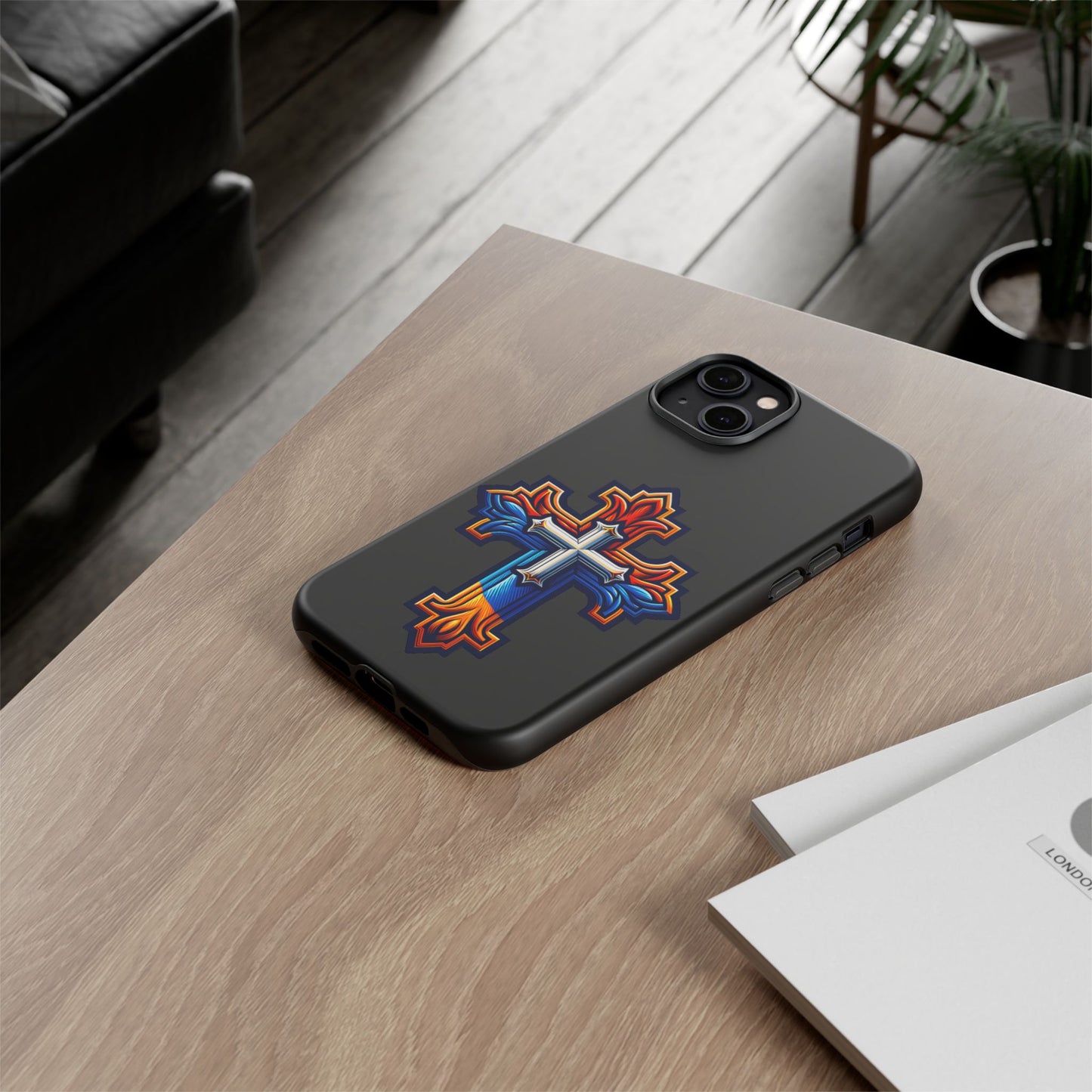 iPhone 16 iPhone 16 Pro iPhone 16 Pro Max iPhone 15 iPhone 15 Pro iPhone 15 Pro Max Armenian Cross phone case black, Christian phone case