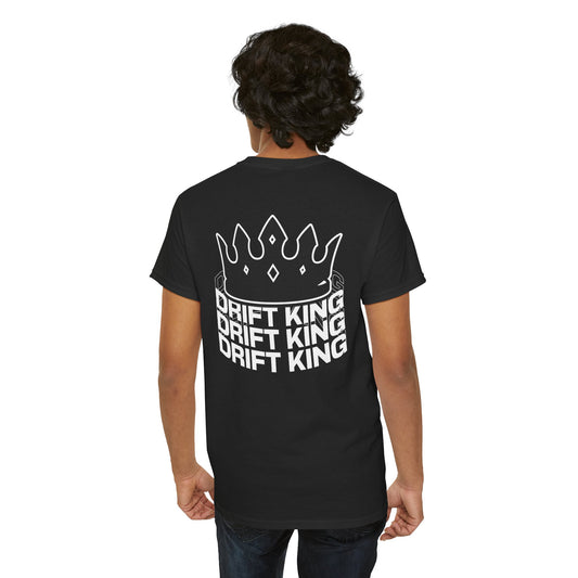 Drift King Unisex Heavy Cotton Tee - Stylish Streetwear, Perfect for Car Enthusiasts, Gift for Drivers, Casual Wear, Unique Tee