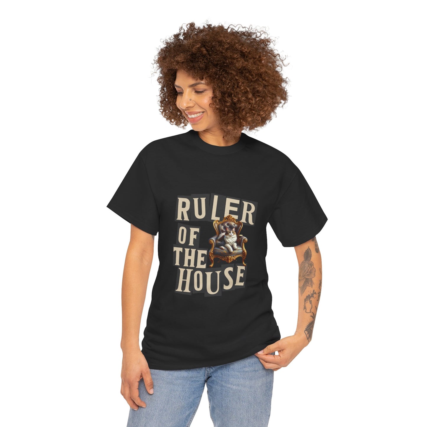 Ruler of the House Tee, Funny Pet Shirt, Gift for Cat Lovers, Unisex Cotton Tee, Casual Wear for Pet Owners