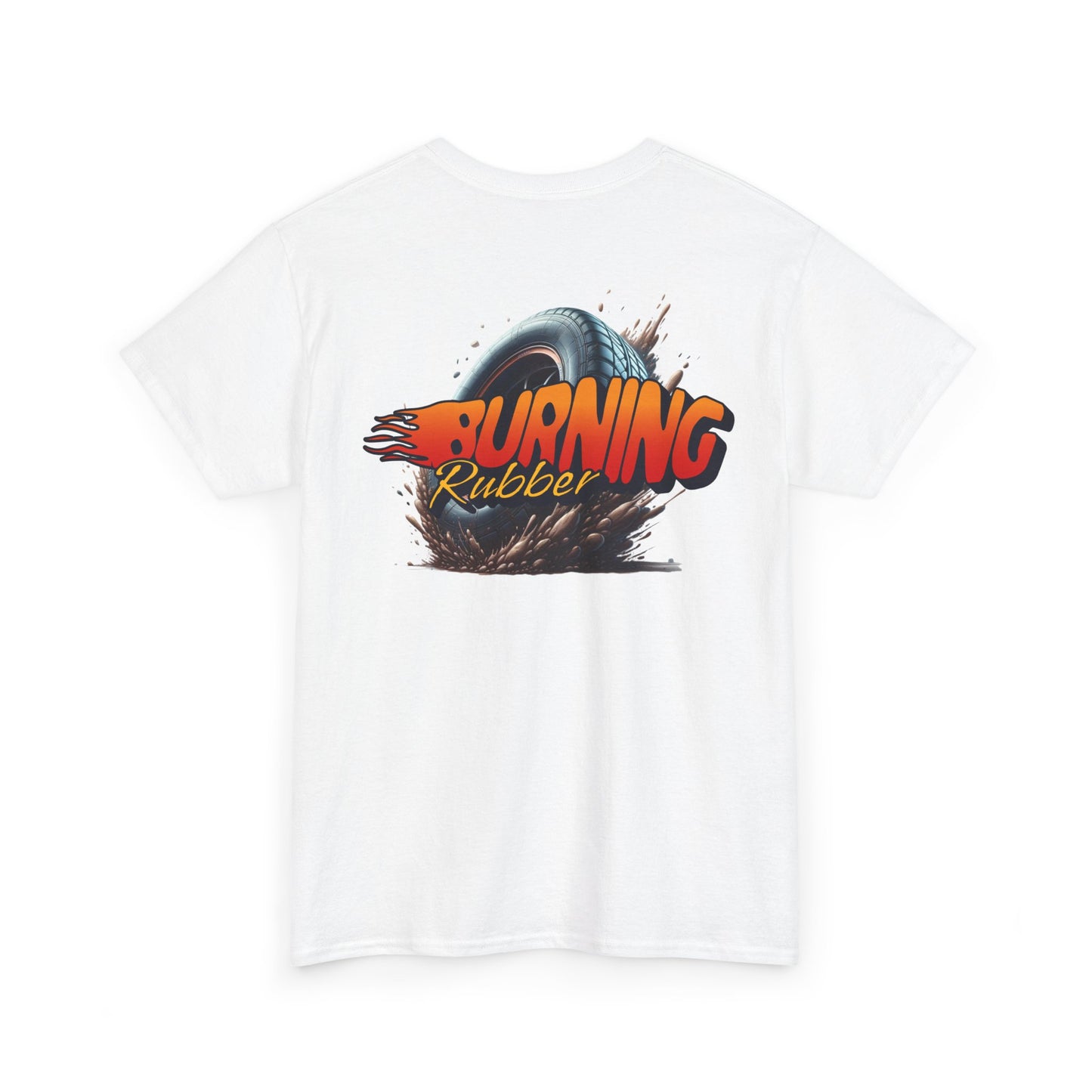 Burning Rubber Unisex Heavy Cotton Tee, Car Enthusiast Gift, Racing Shirt, Casual Everyday Wear, Streetwear, Automotive Apparel