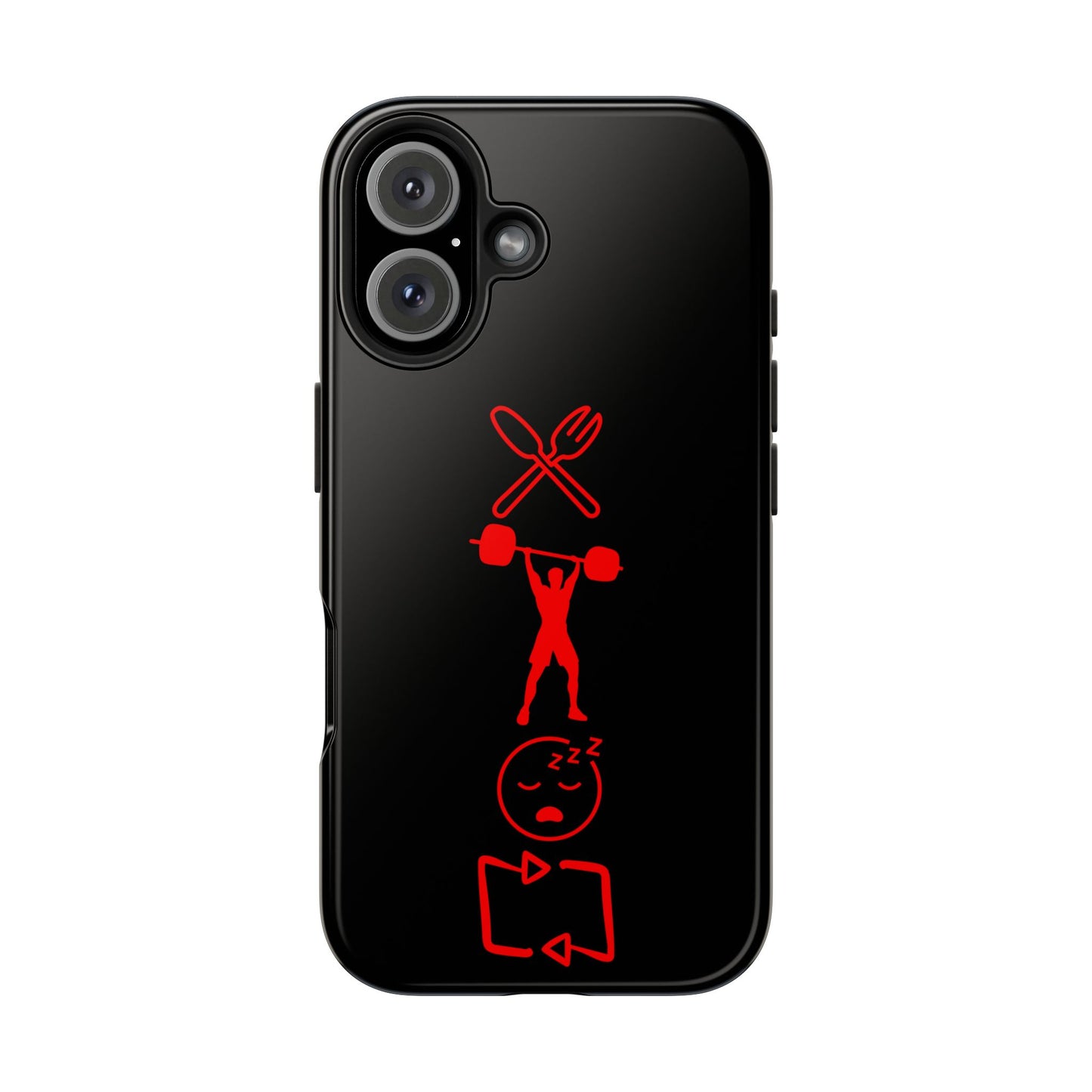 Eat Lift Sleep Repeat Black iPhone compatible phone case Fitness Phone Case | Weightlifting phone case Bodybuilding phone case